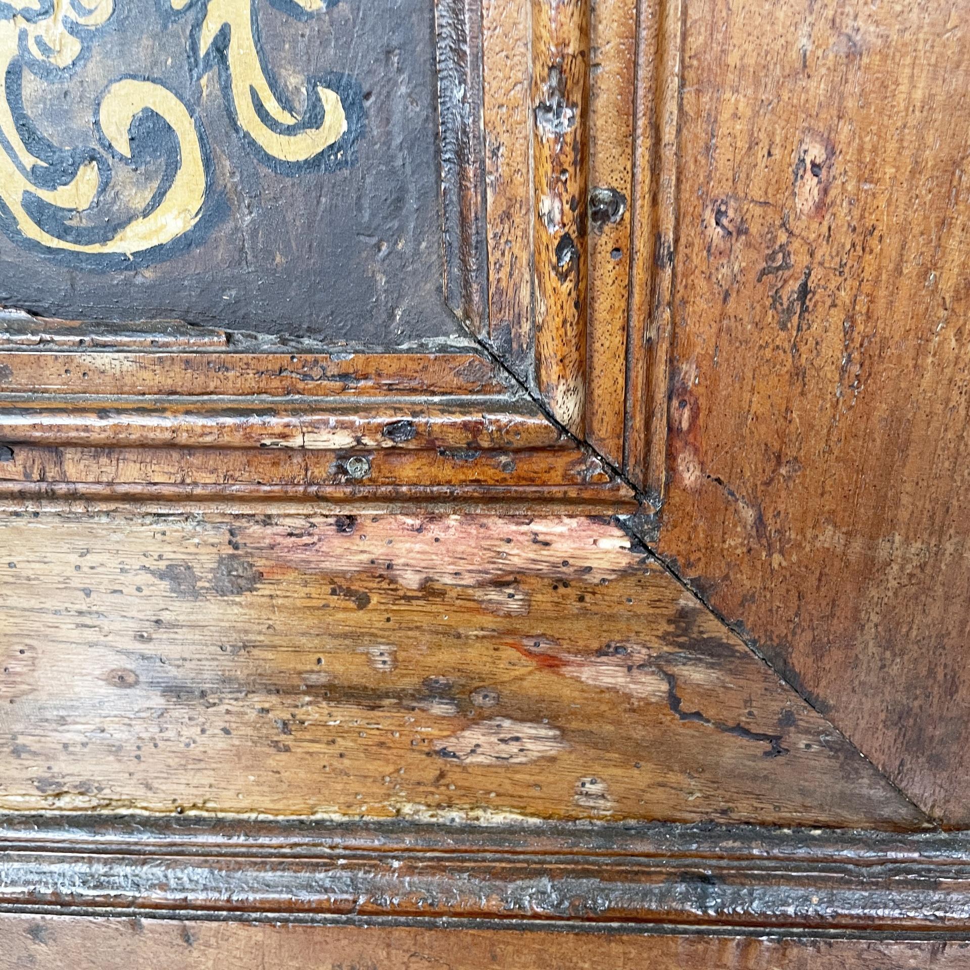 Italian antique wooden wardrobe with decorated doors, 1800s in vendita 4