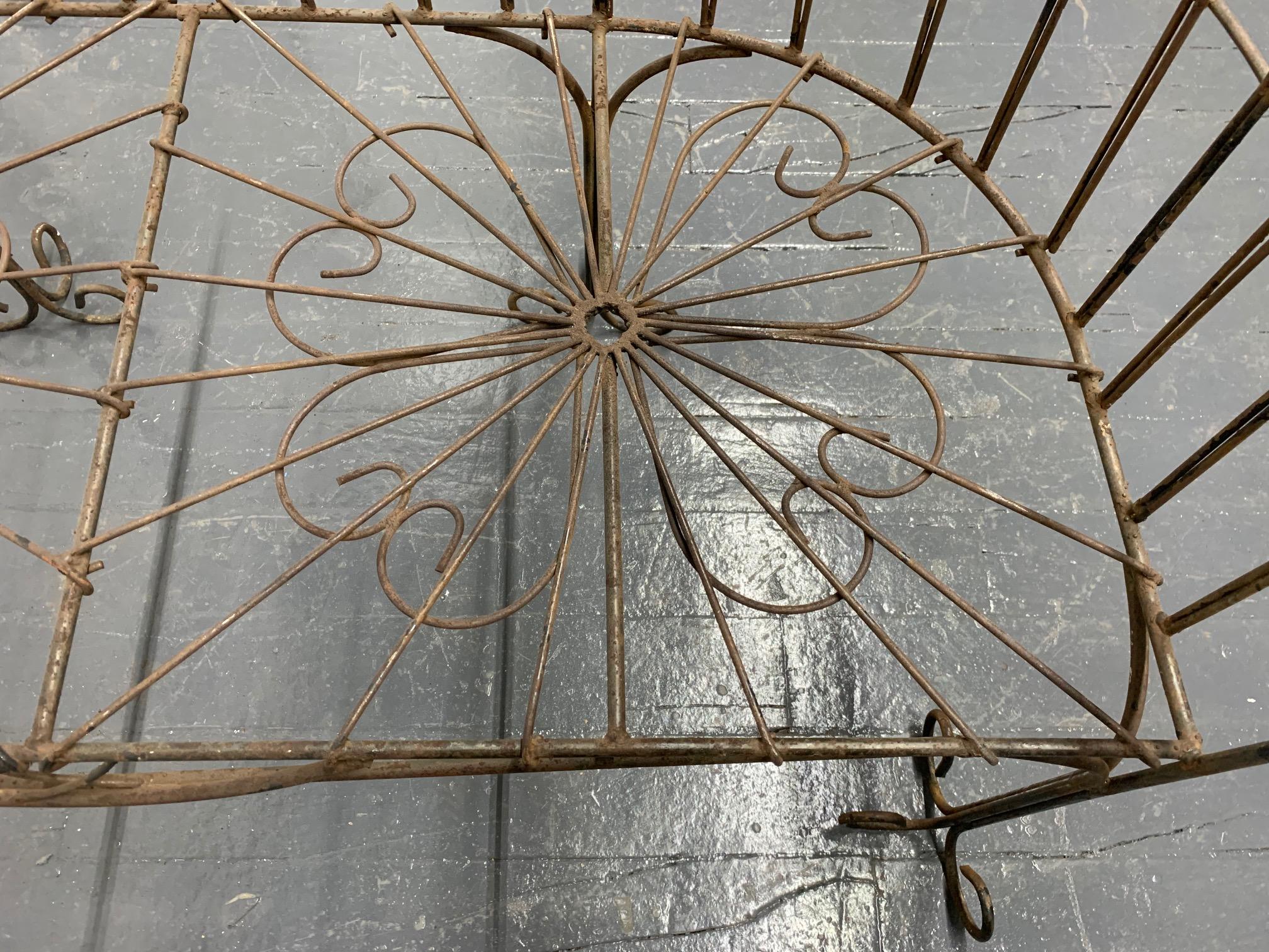 Italian Antique Wrought Iron Bench For Sale 1