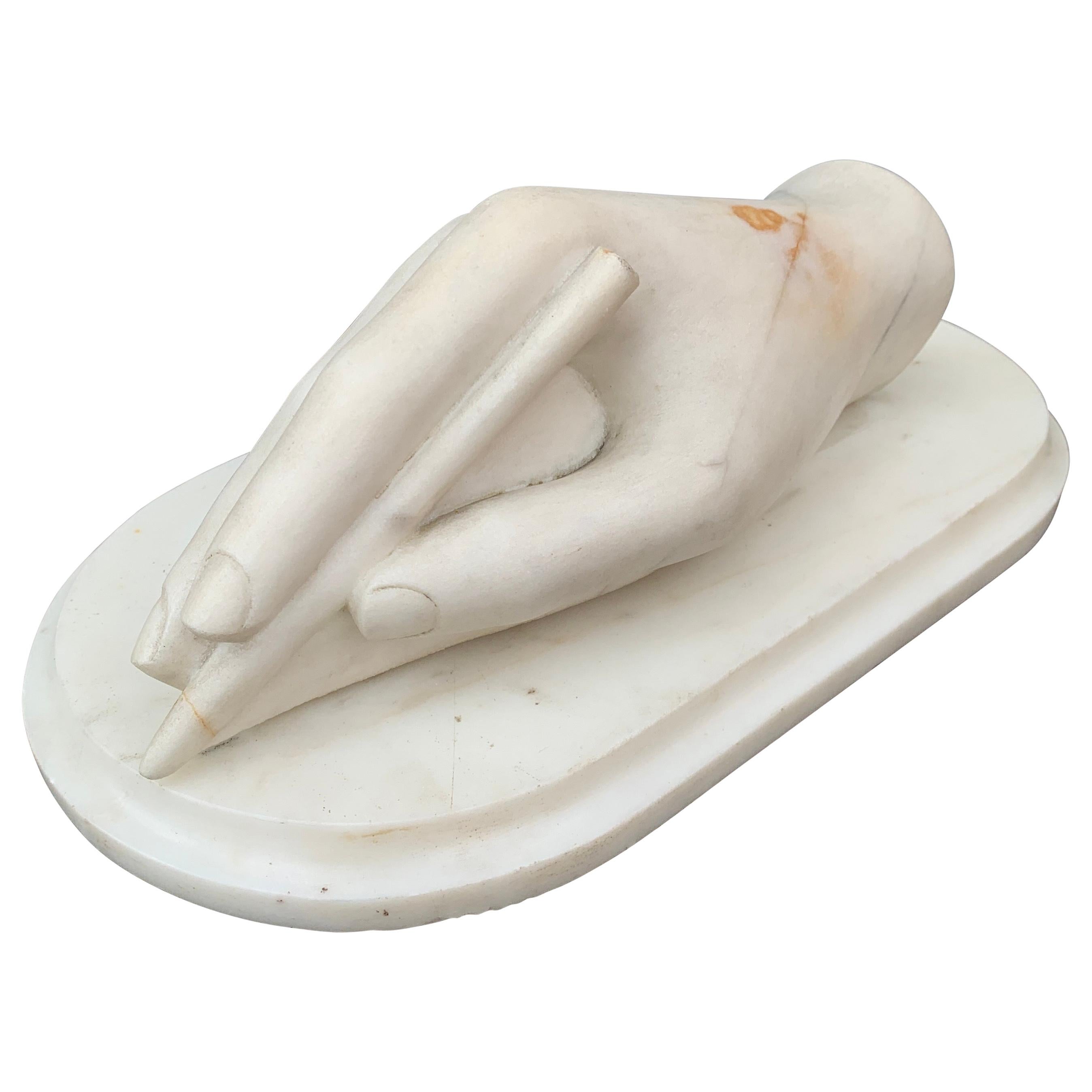 Italian Antonio Canova White Marble Hand Sculpture, Early 19th Century