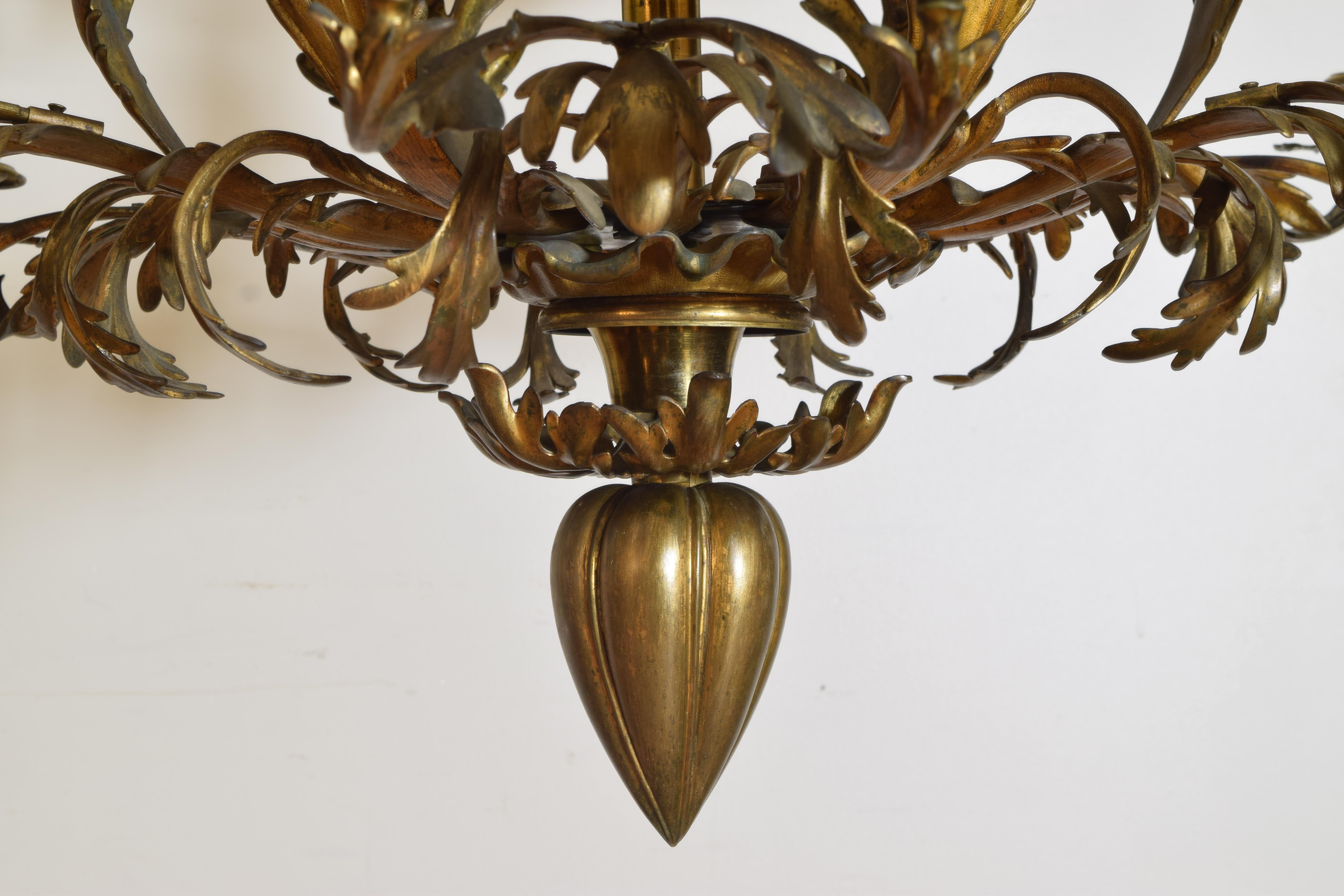 Italian, Apulia, Late Neoclassical Cast and Gilt Brass 30-Light Chandelier 10