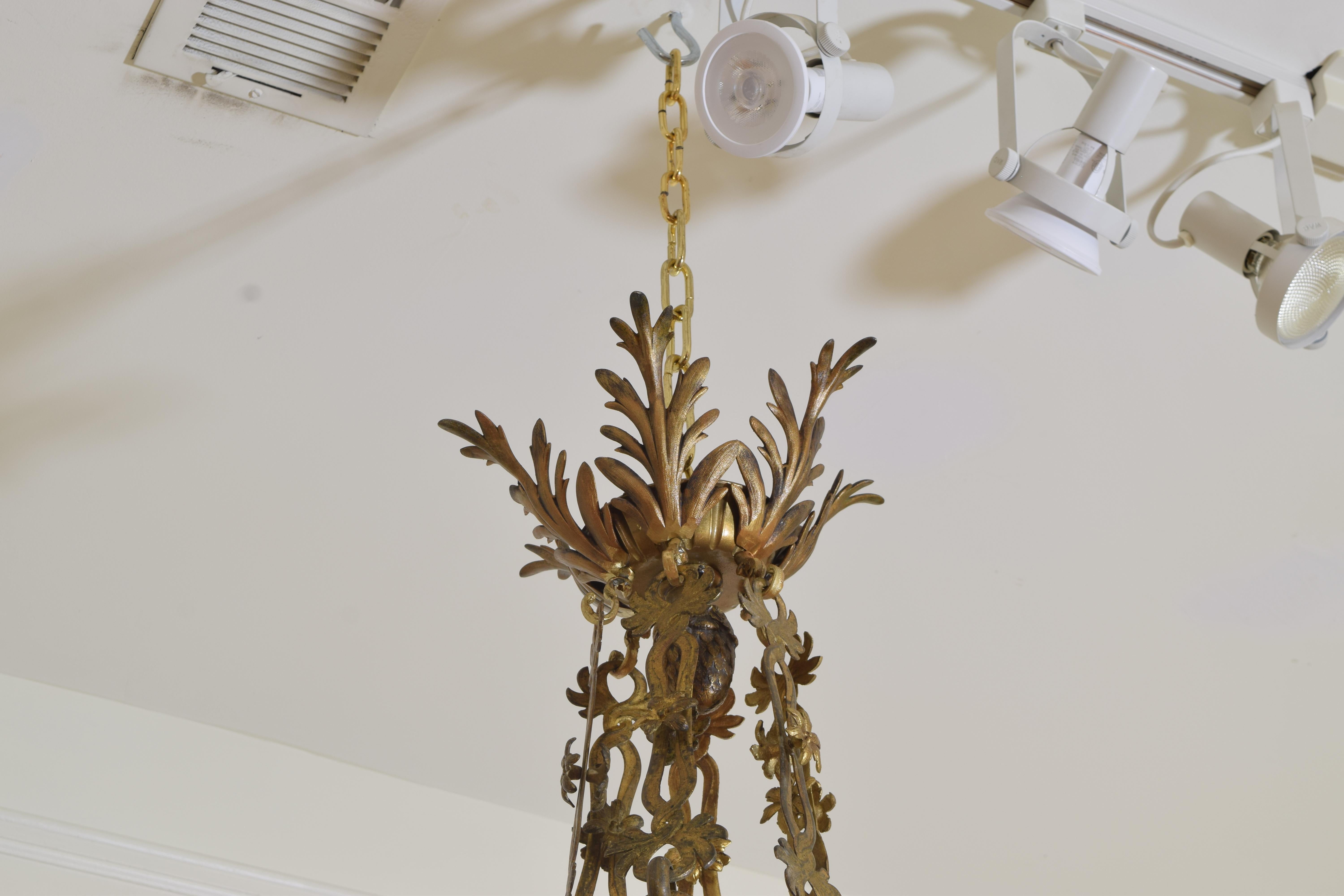 Italian, Apulia, Late Neoclassical Cast and Gilt Brass 30-Light Chandelier 4