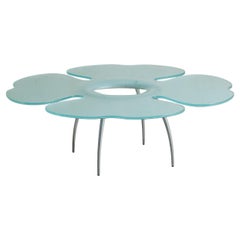 Tavolino da caffè italiano Aqua Catalan Flower di Glas Italia, anni '90