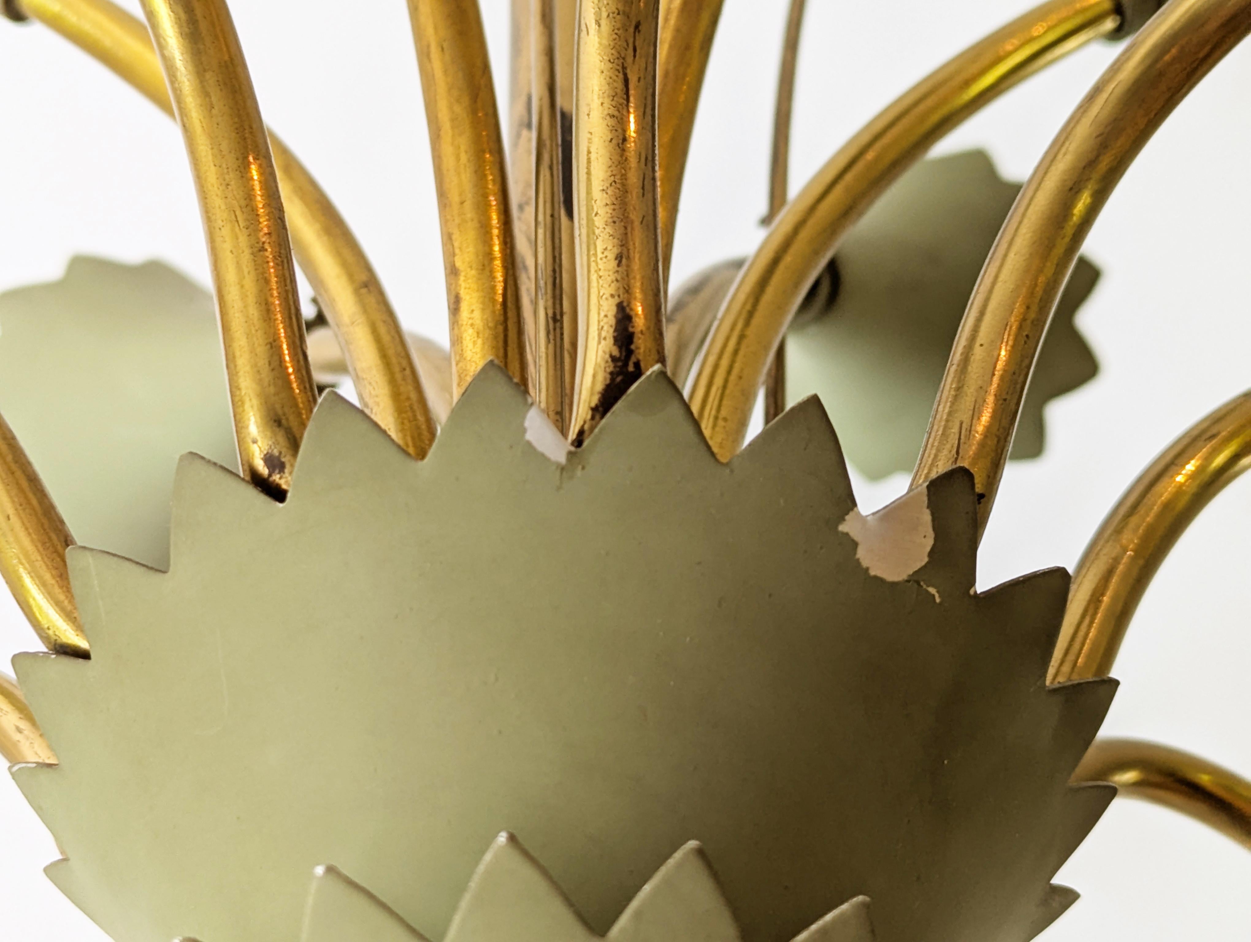 Lustre italien à 15 lumières en aigue-marine et laiton The Modernity en vente 1