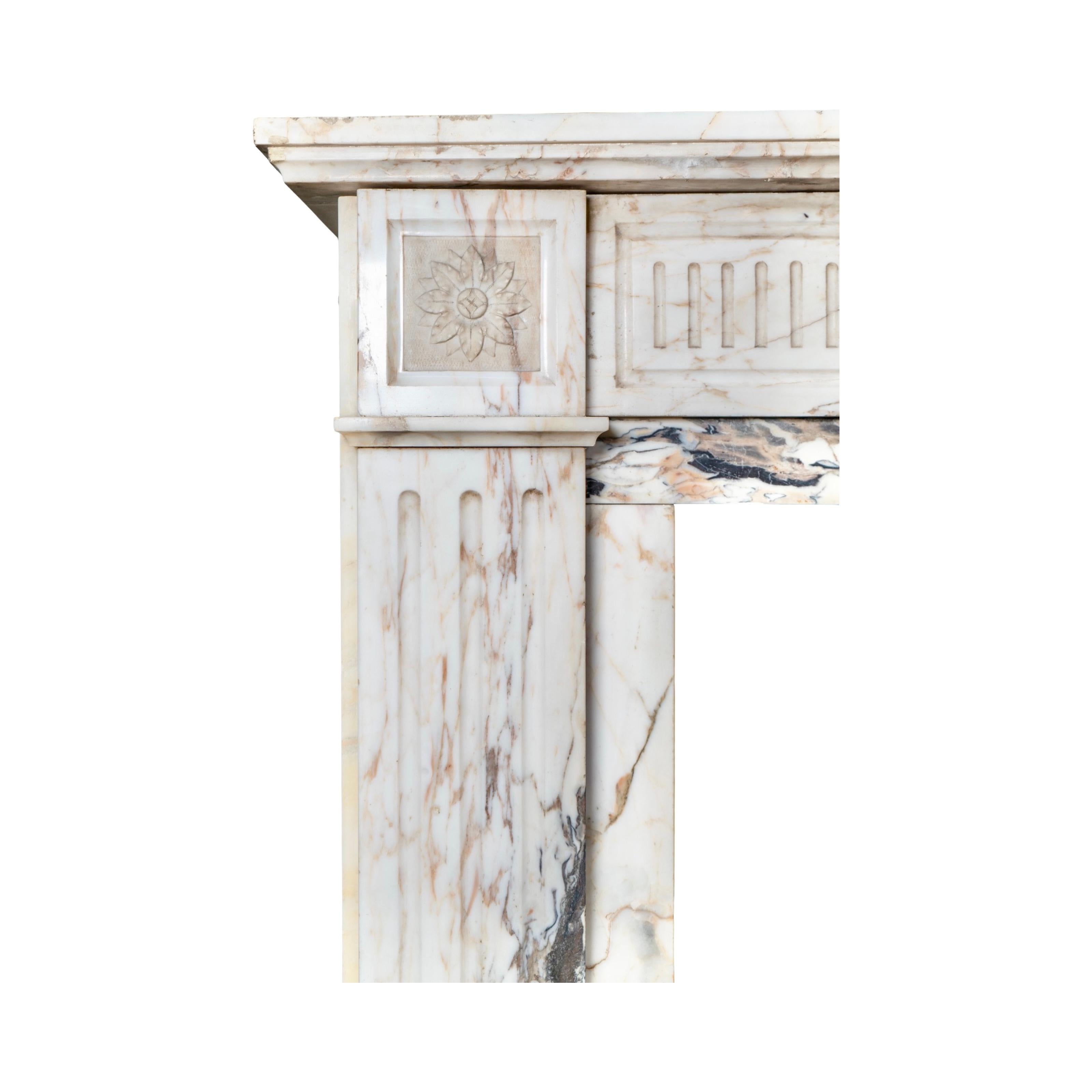 Italian Arabescato Corchia Marble Mantel For Sale 1