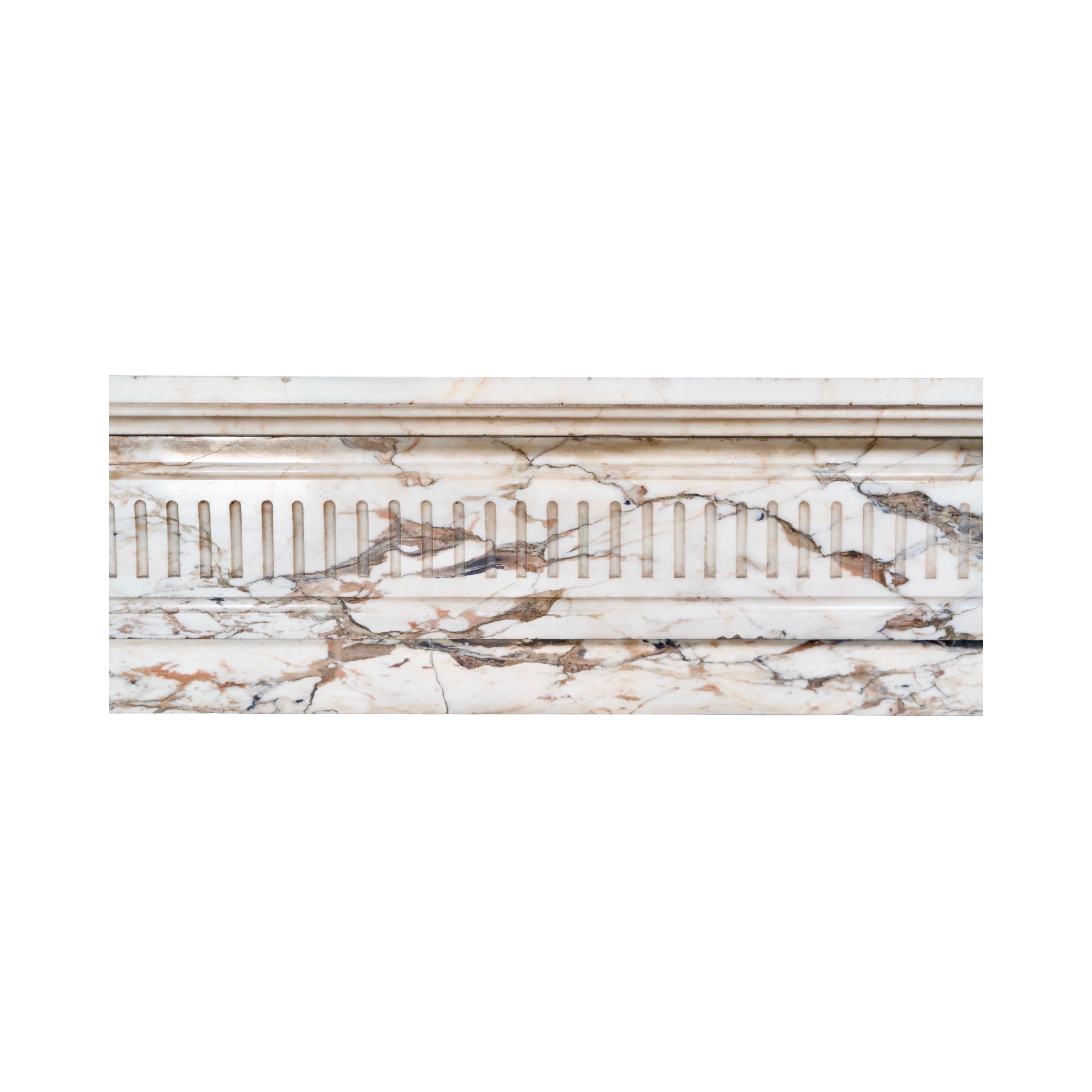 Italian Arabescato Corchia Marble Mantel For Sale 2
