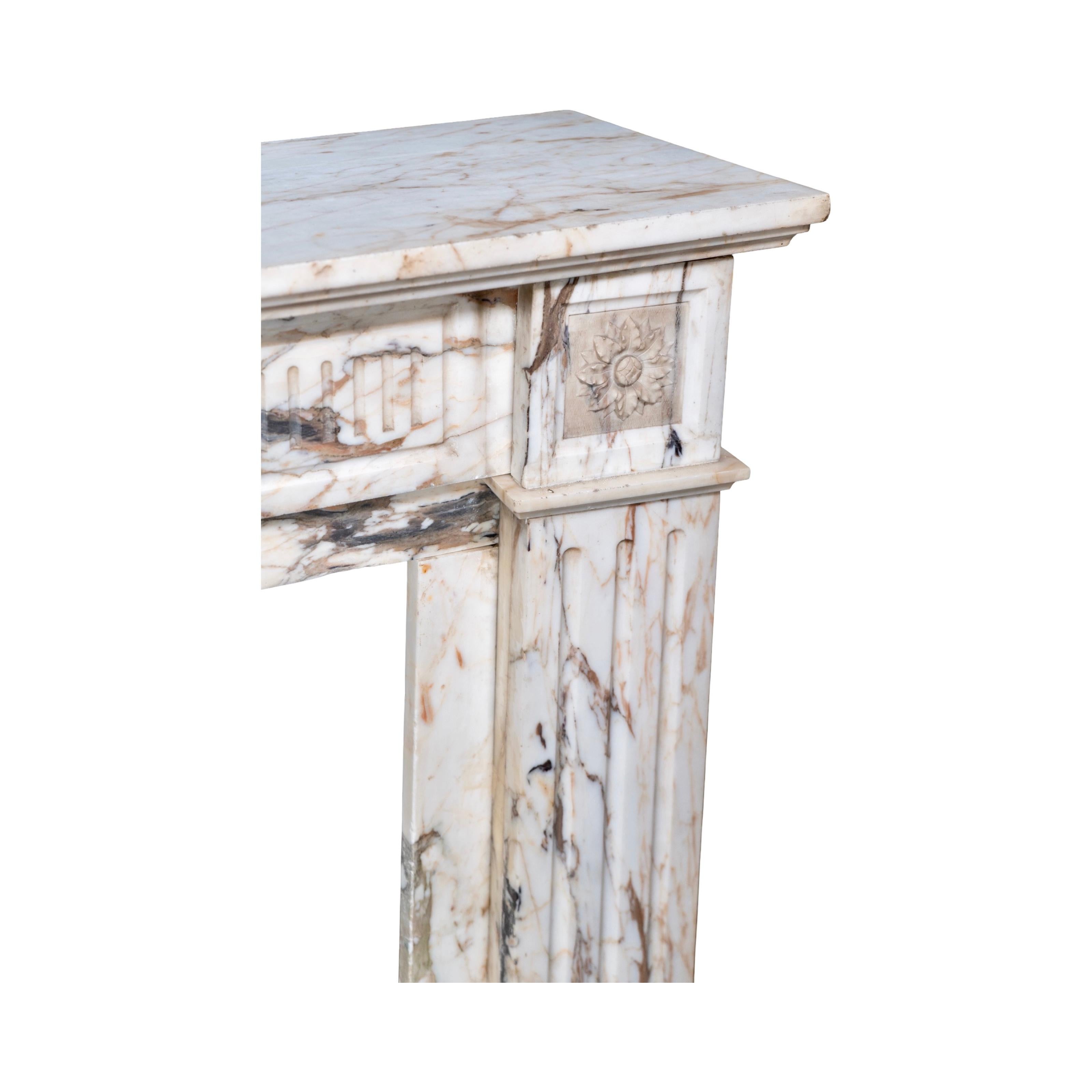 Italian Arabescato Corchia Marble Mantel For Sale 3