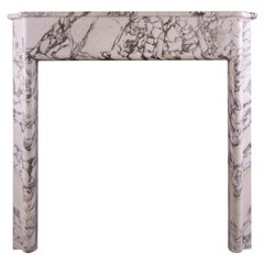 Italian Arabescato Marble Fireplace in The Art Deco Style