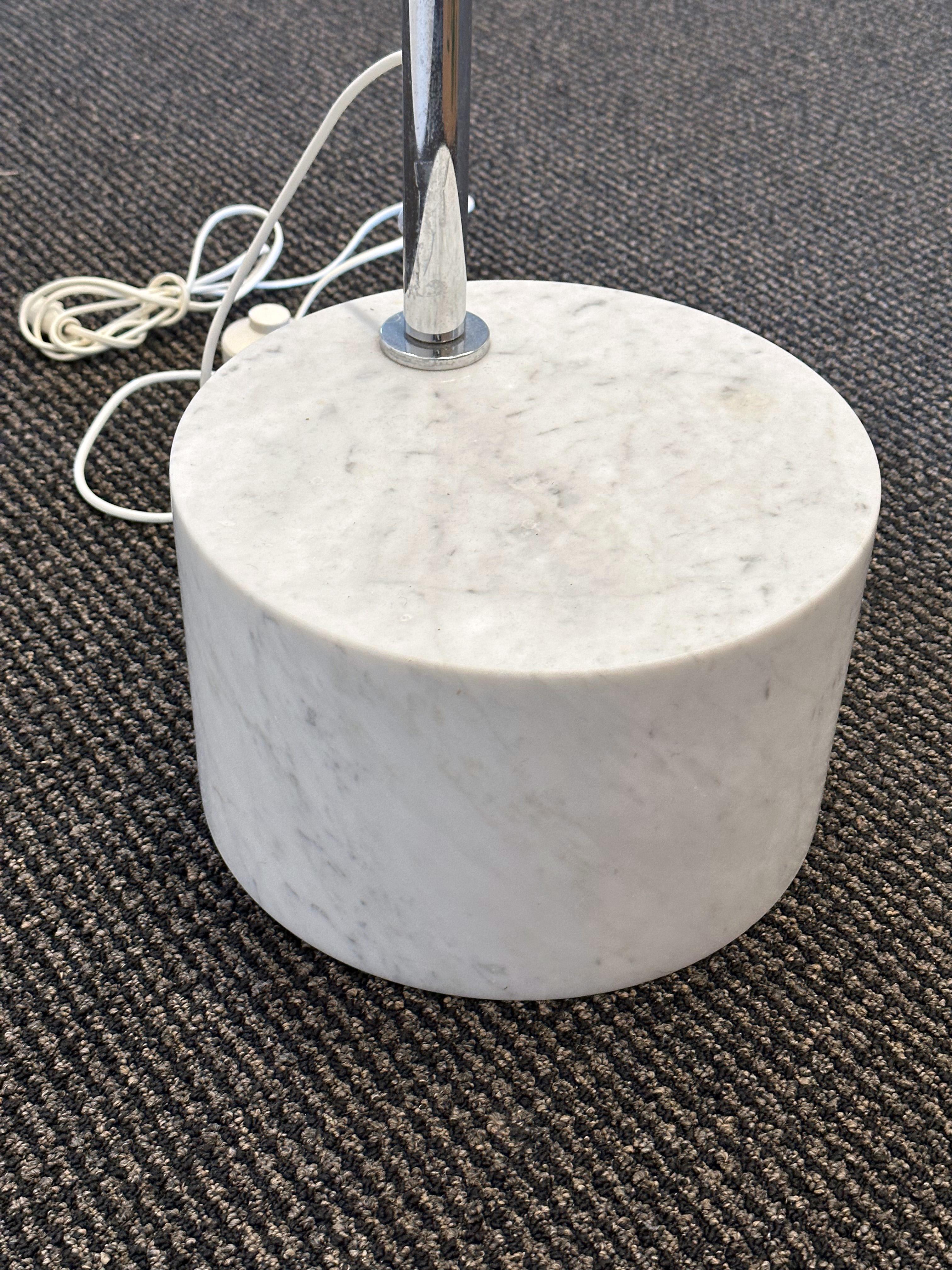 Italian Arc Floor Lamp - Chrome with Marble Base 1