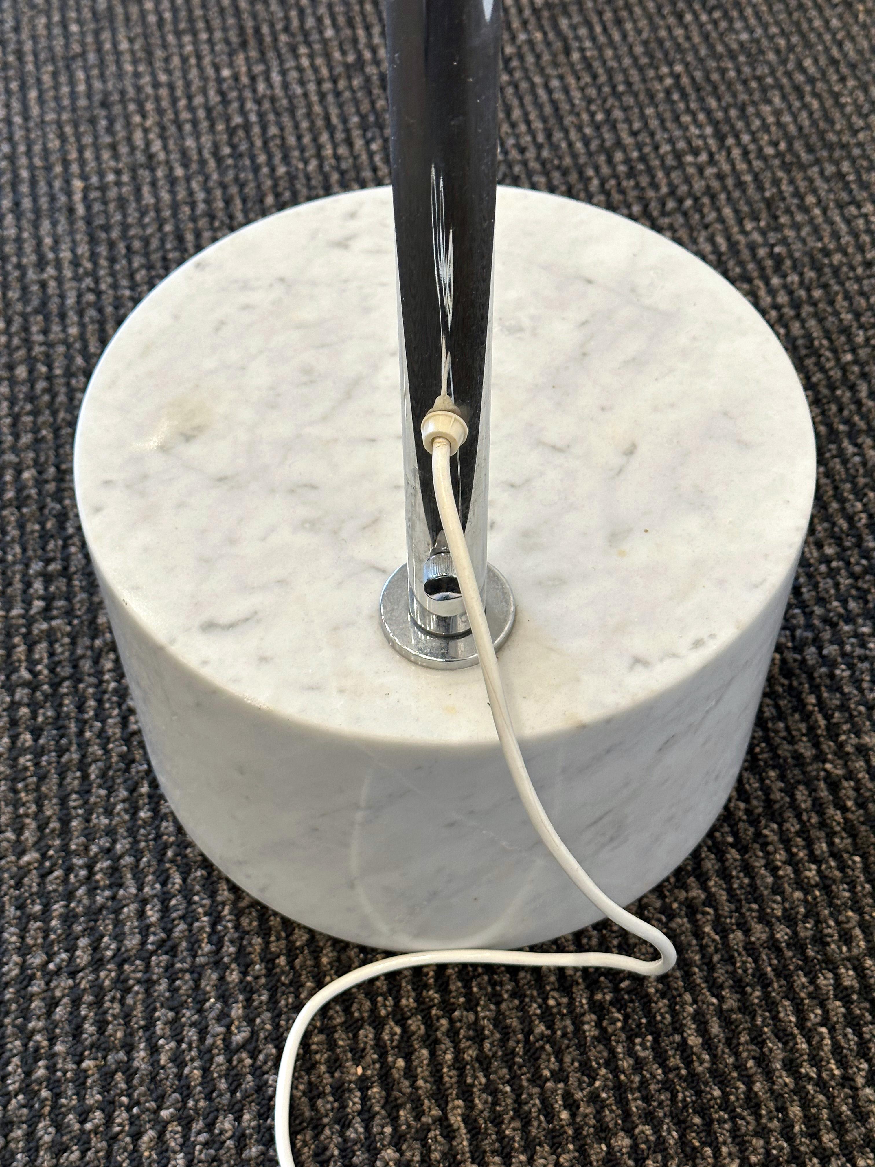 Italian Arc Floor Lamp - Chrome with Marble Base 2