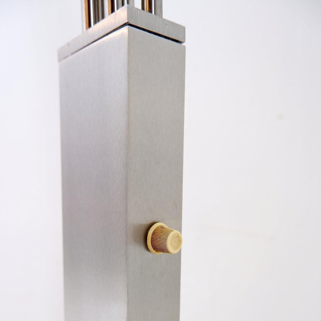 Lampada da terra ad arco italiana con 5 bracci in cromo spazzolato - anni '70 in vendita 5