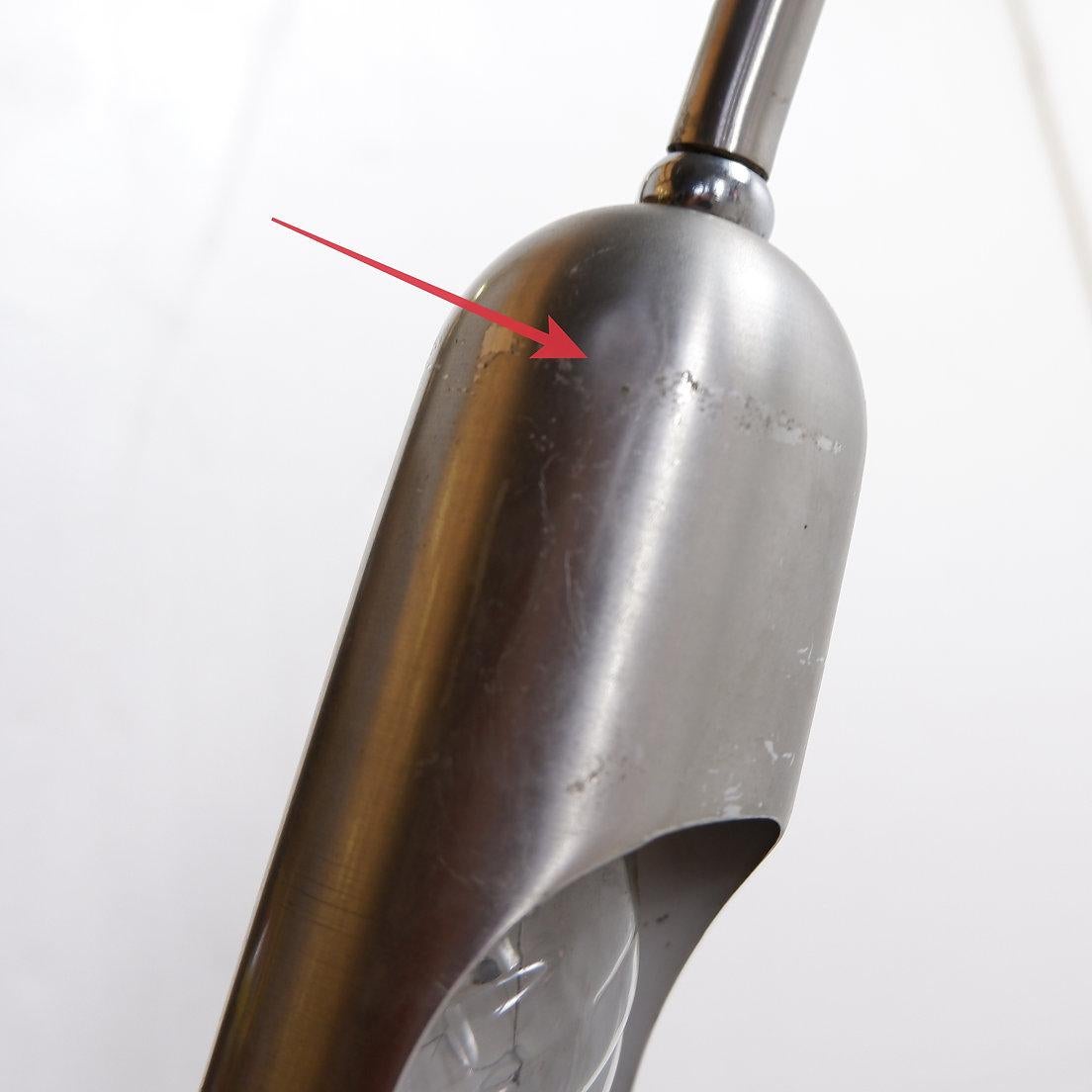 Lampada da terra ad arco italiana con 5 bracci in cromo spazzolato - anni '70 in vendita 2