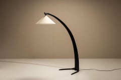 Italian Arc-Shaped Black Floorlamp, 1950s