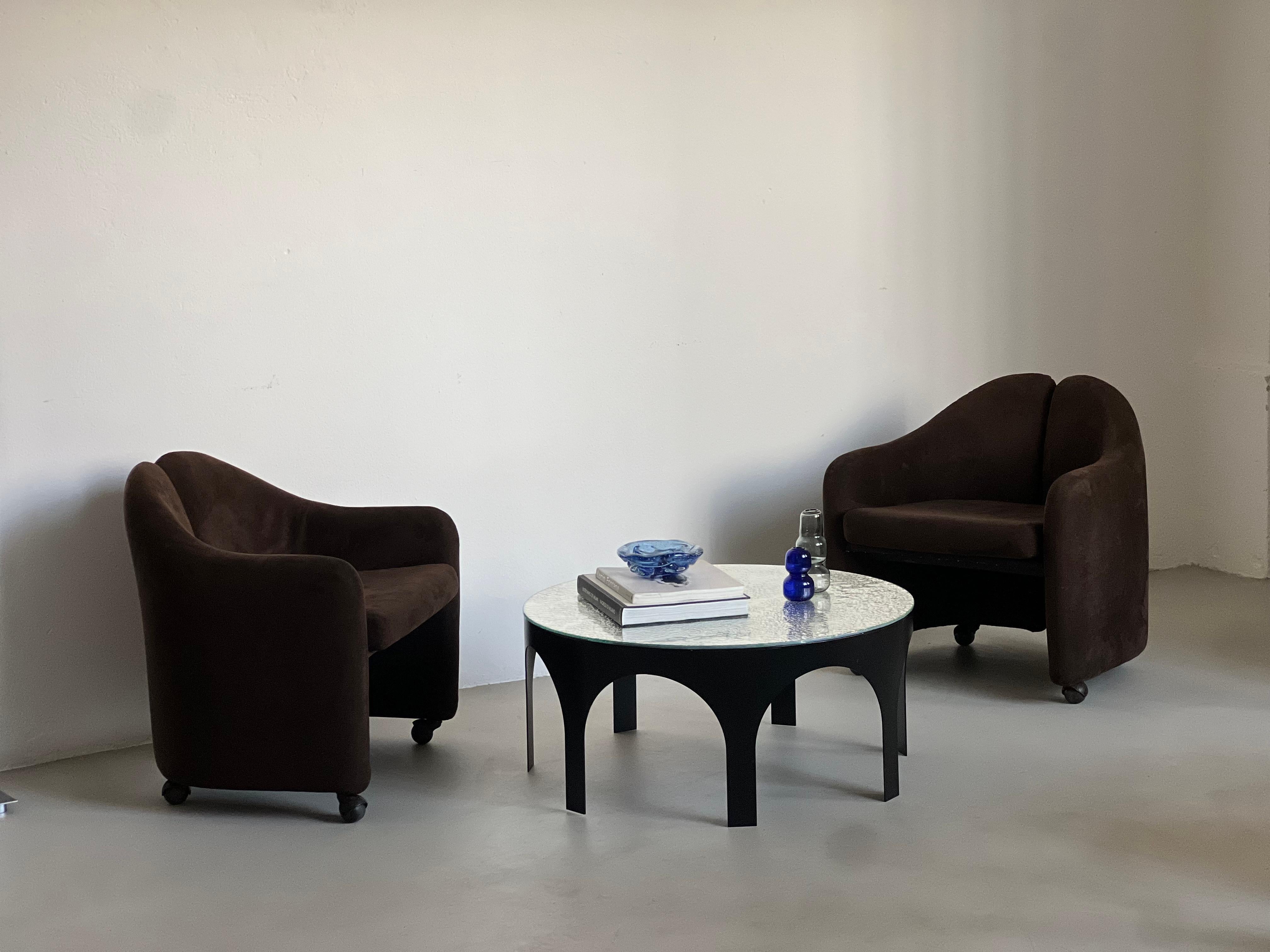 XXIe siècle et contemporain Table basse Arches « Palladium » de Spinzi Milano en métal et verre, unique en vente
