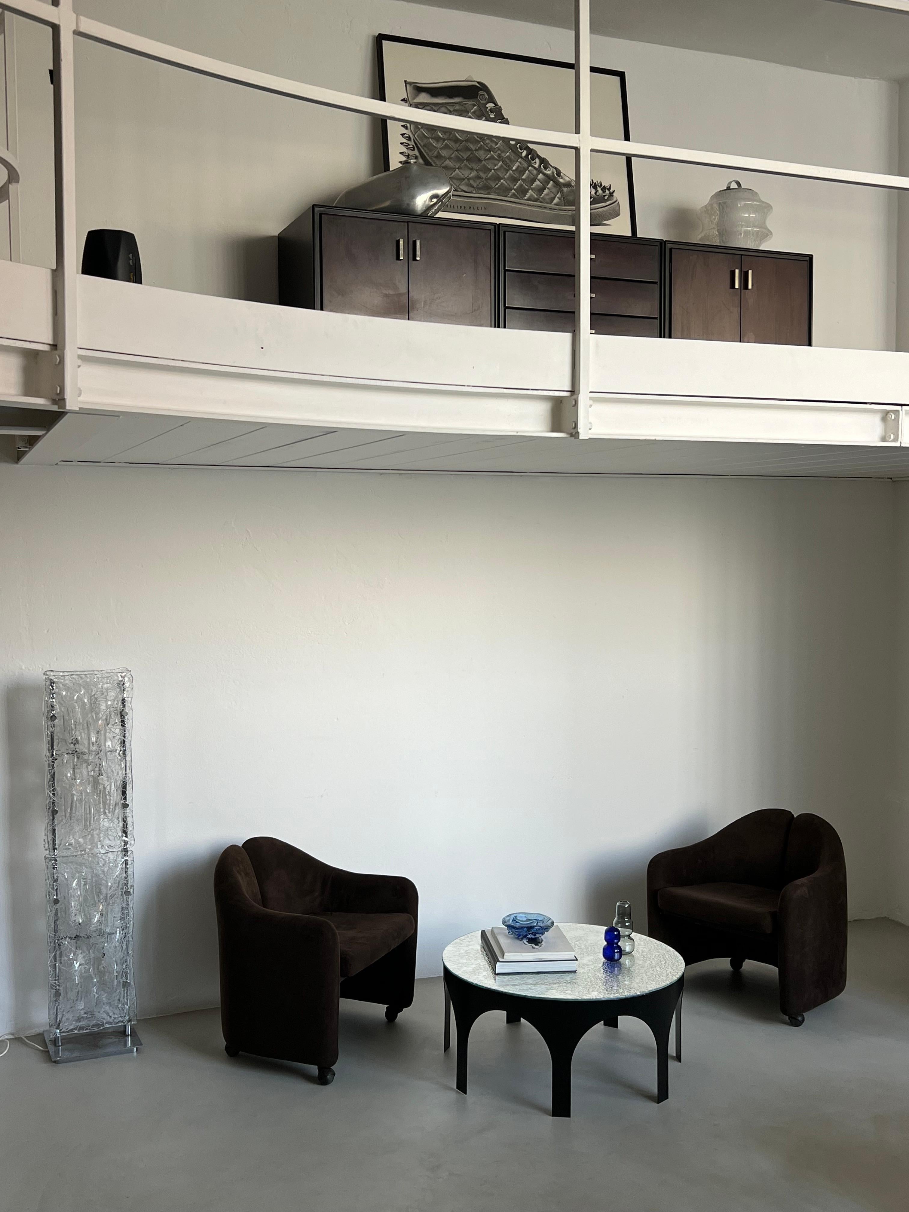Table basse Arches « Palladium » de Spinzi Milano en métal et verre, unique en vente 4