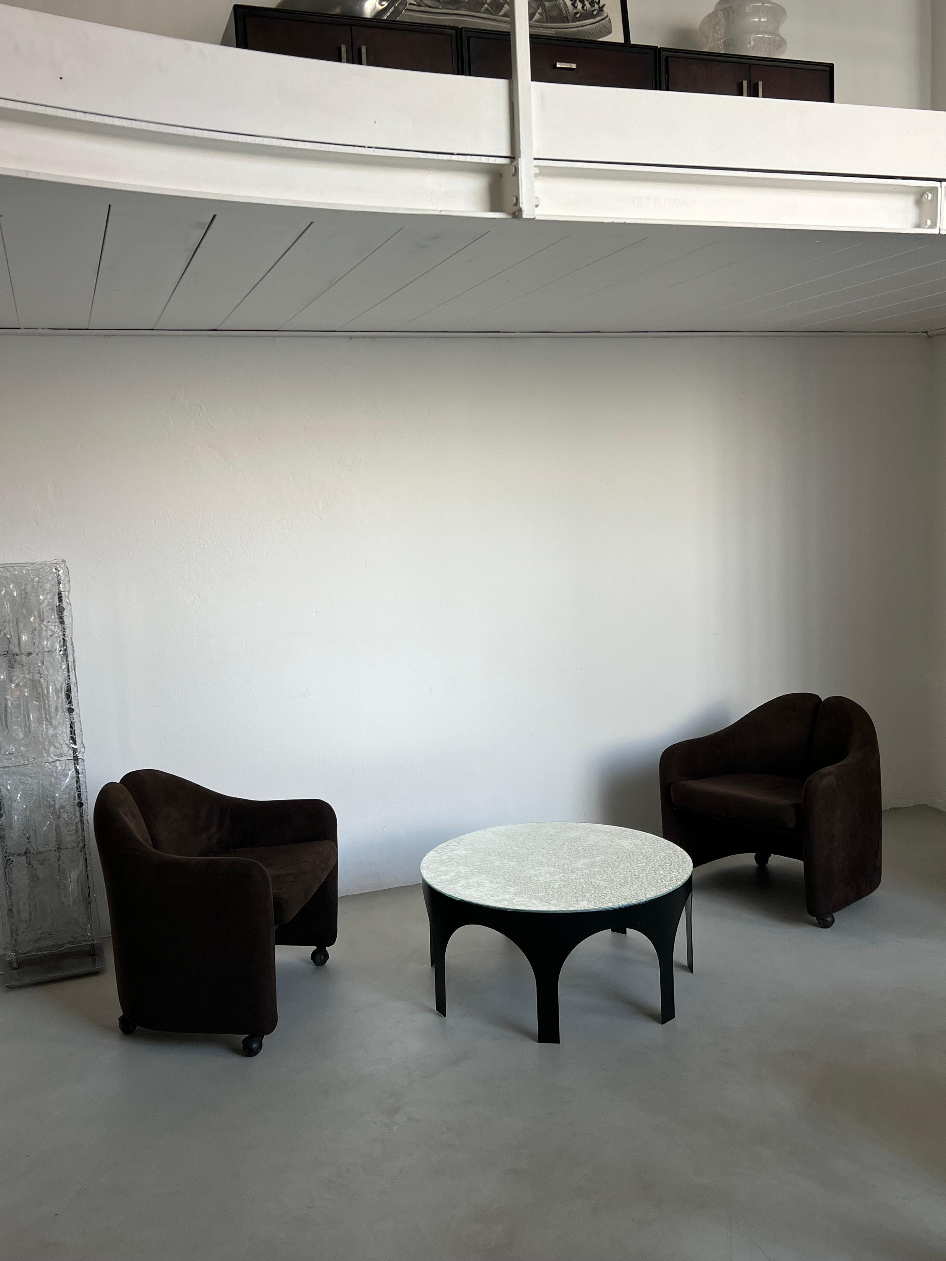 Table basse Arches « Palladium » de Spinzi Milano en métal et verre, unique en vente 6
