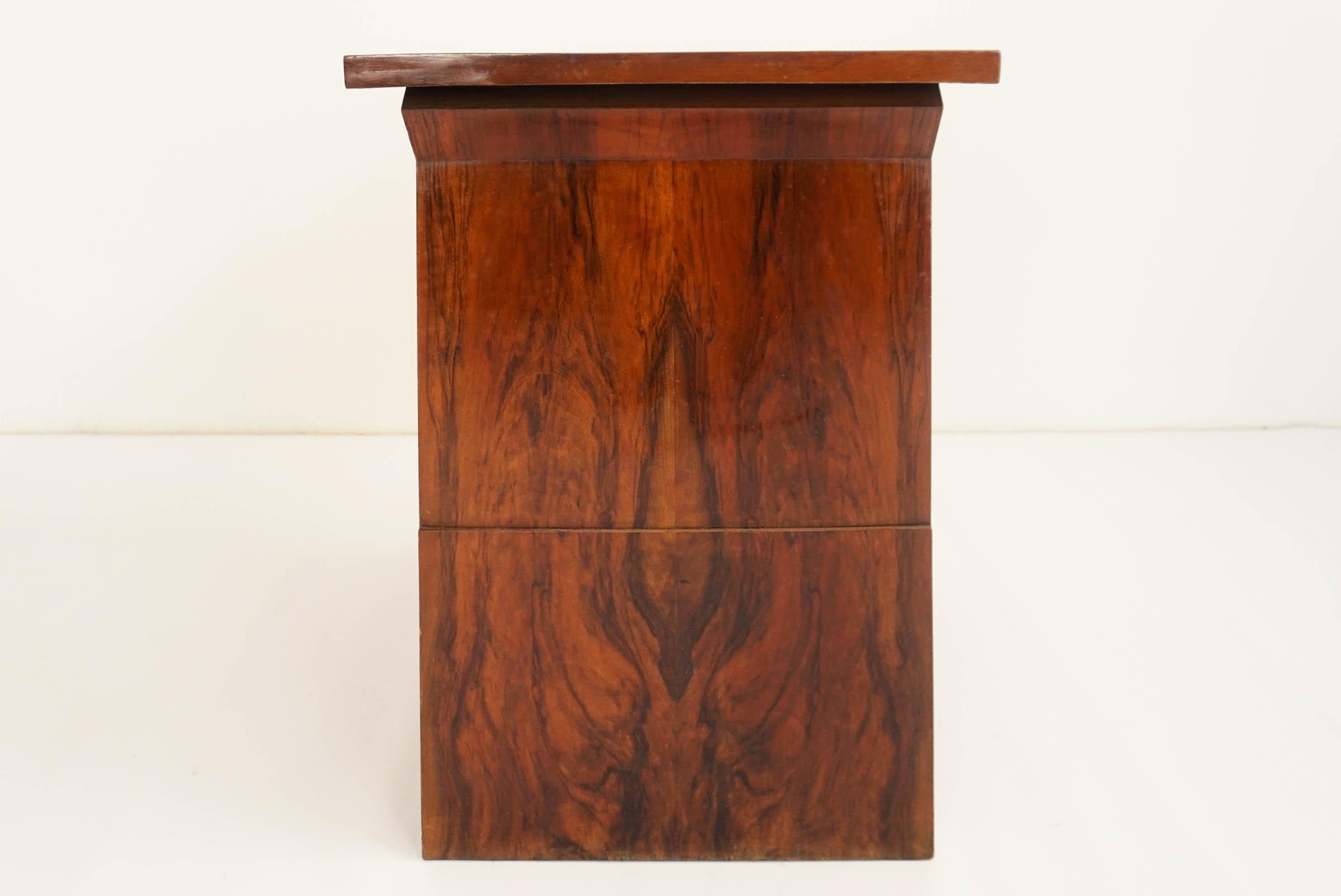 Italian Architectural Art Deco Entrance Stools in Walnut Root 6