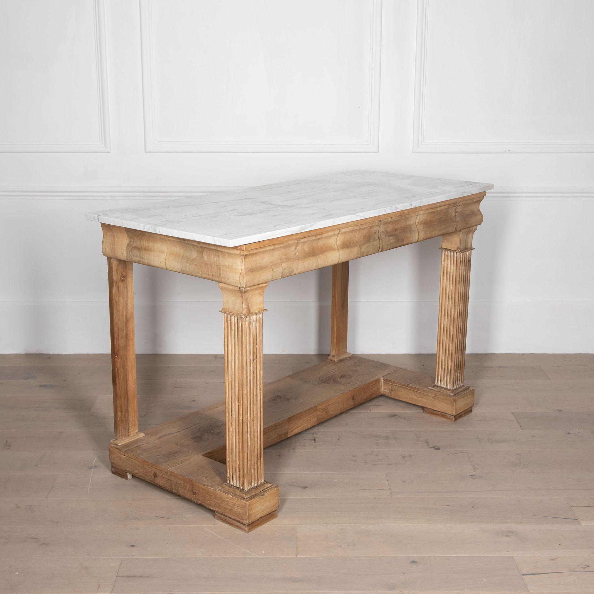 Italian Architectural Bleached Walnut Console Table For Sale 5