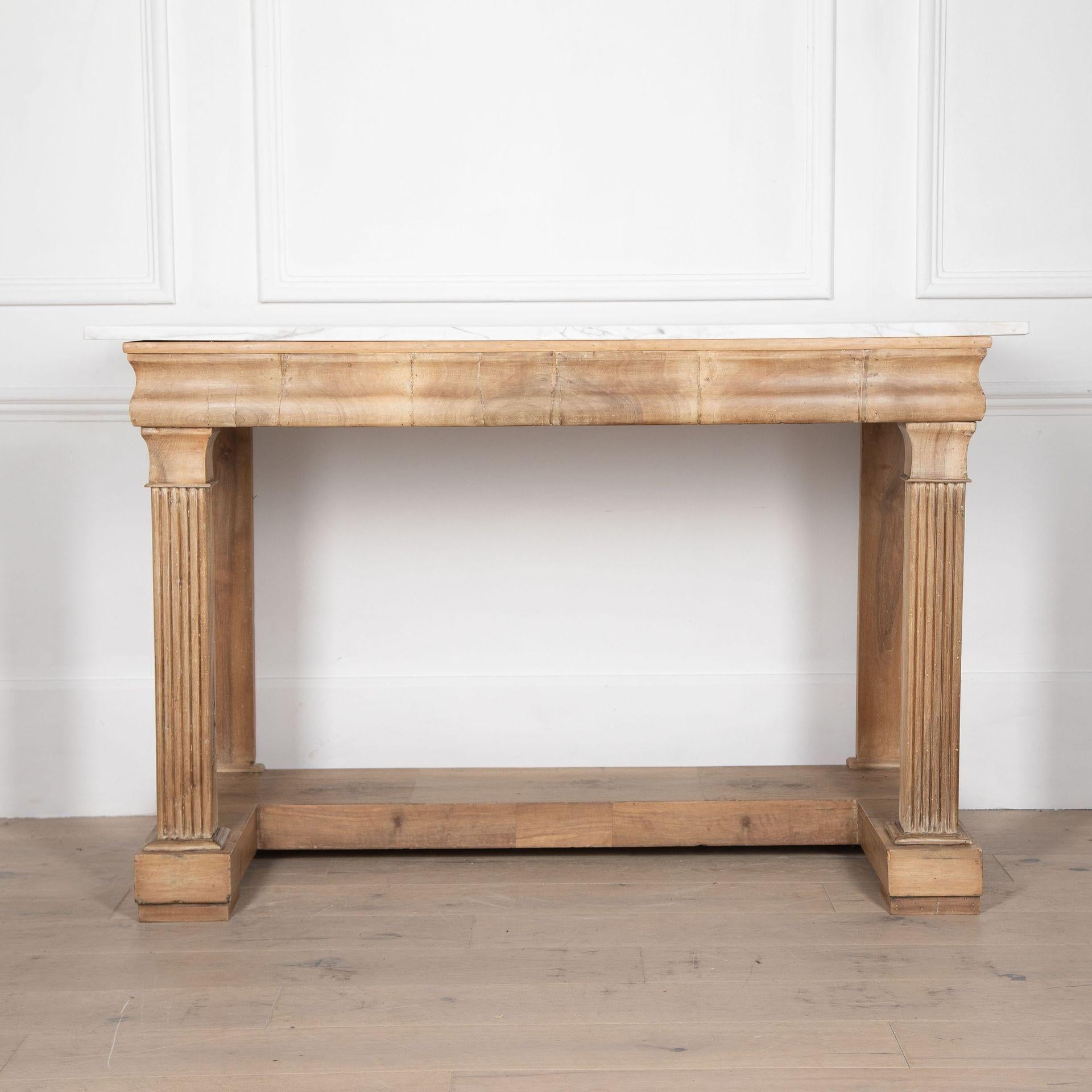 Italian Architectural Bleached Walnut Console Table For Sale 8