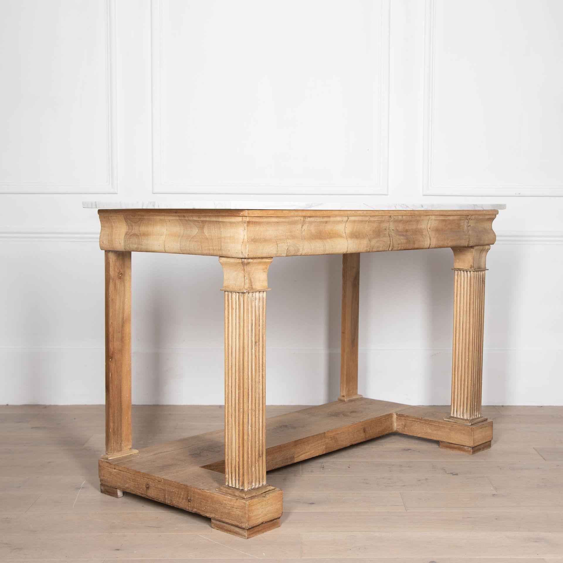 Italian Architectural Bleached Walnut Console Table For Sale 4