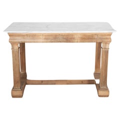 Italian Architectural Bleached Walnut Console Table