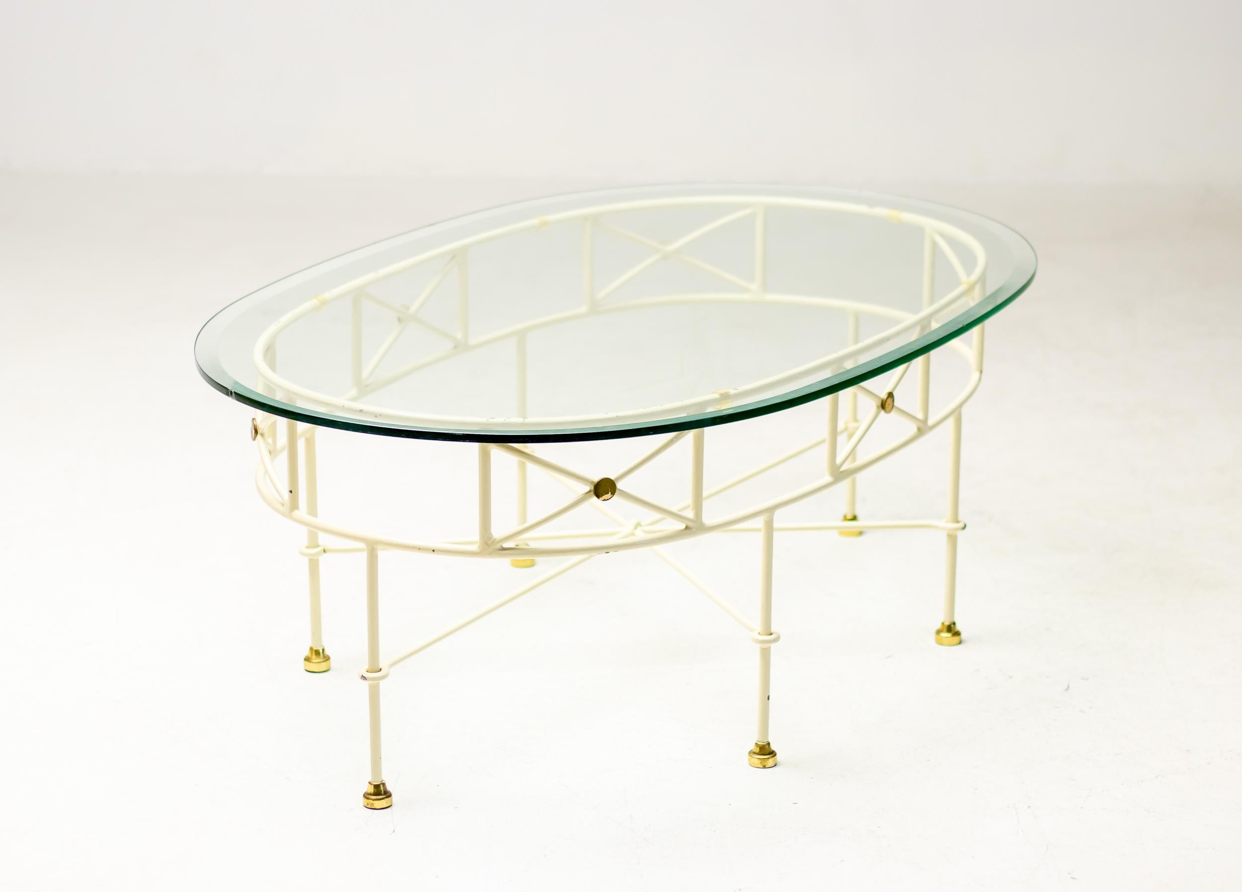 Laqué Table basse italienne en verre architectural en vente