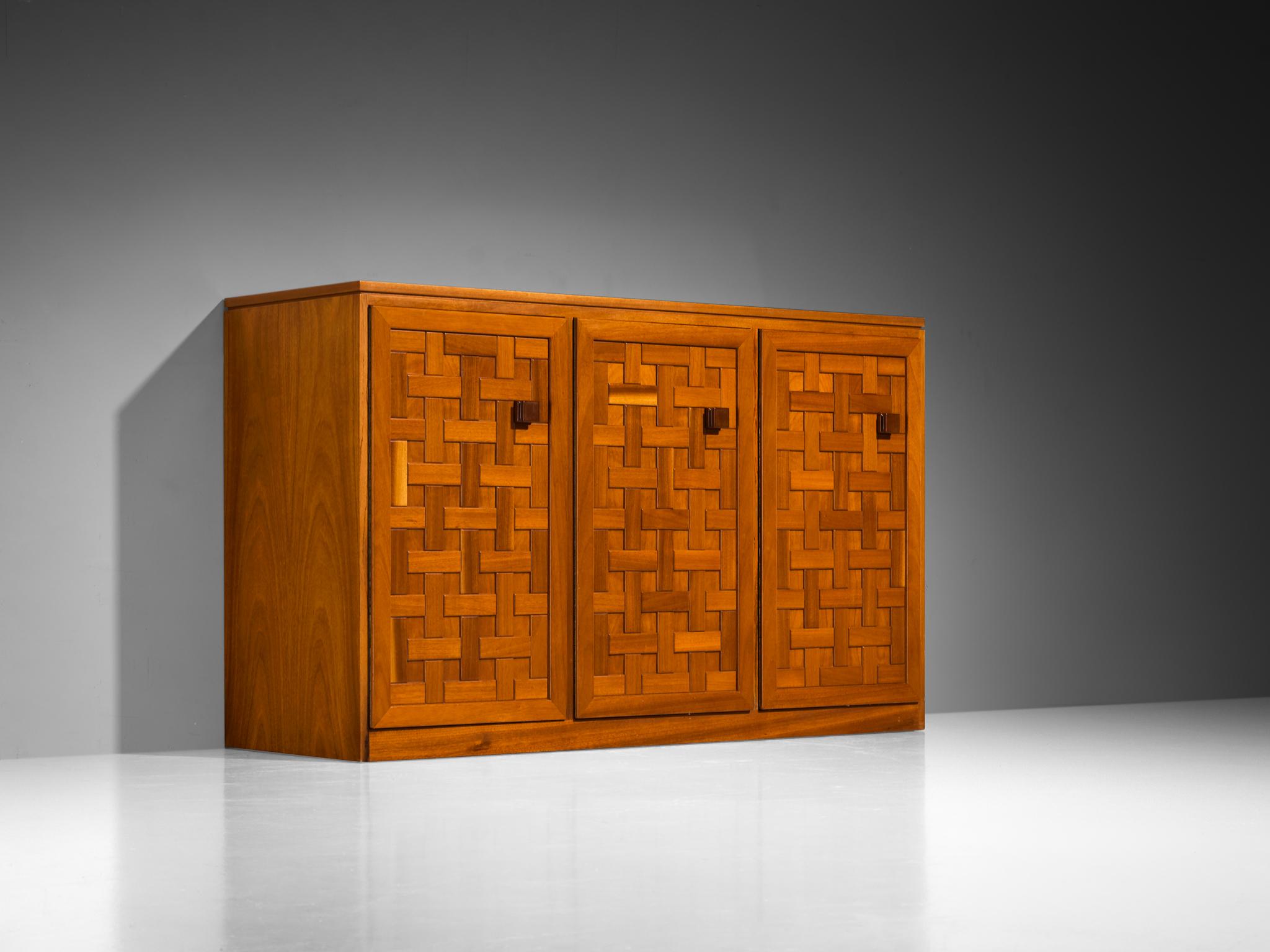 Credenza architettonica italiana con struttura a griglia in Meranti In condizioni buone in vendita a Waalwijk, NL