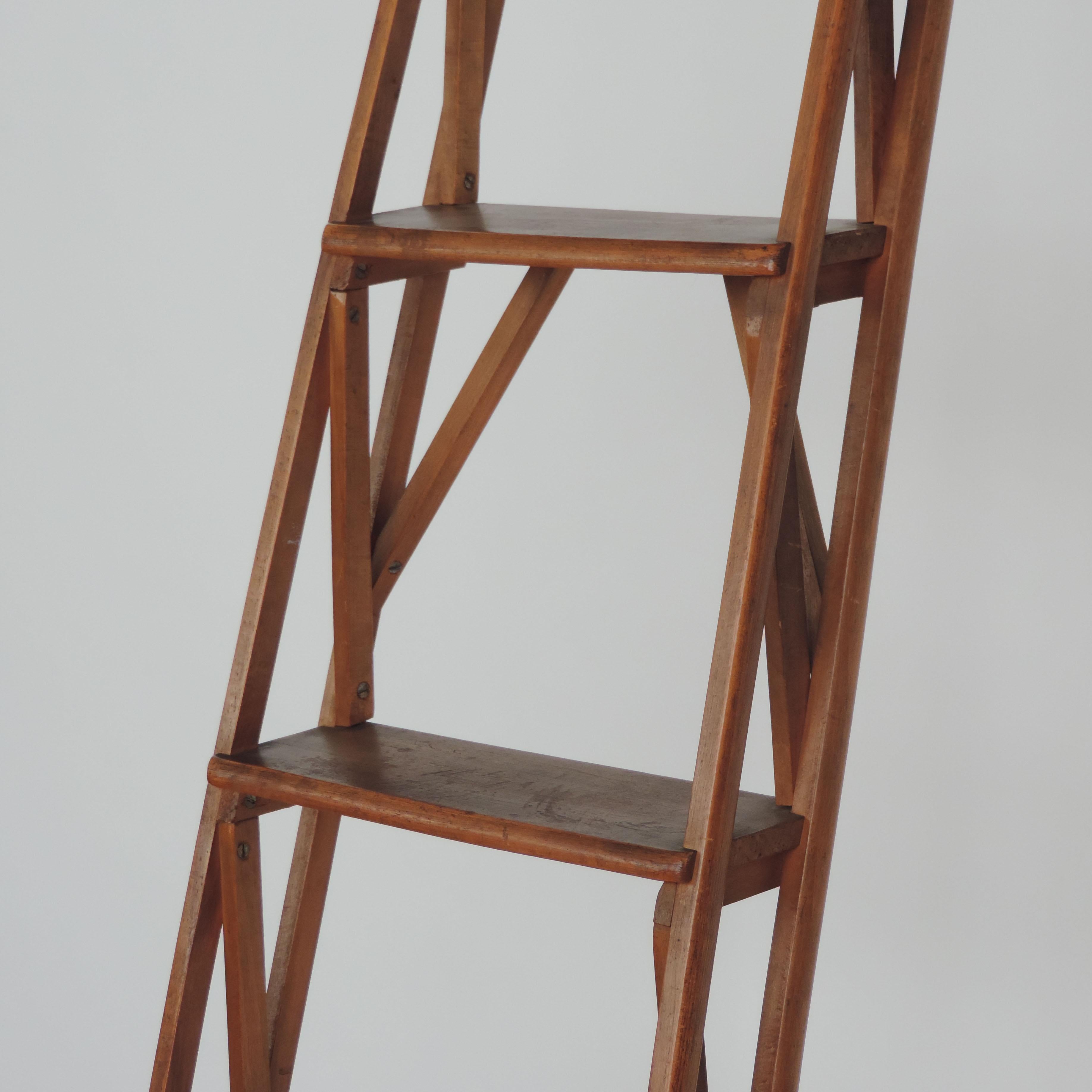 Mid-Century Modern Italian Architectural Library Ladder Attributed to Franco Albini, 1950s