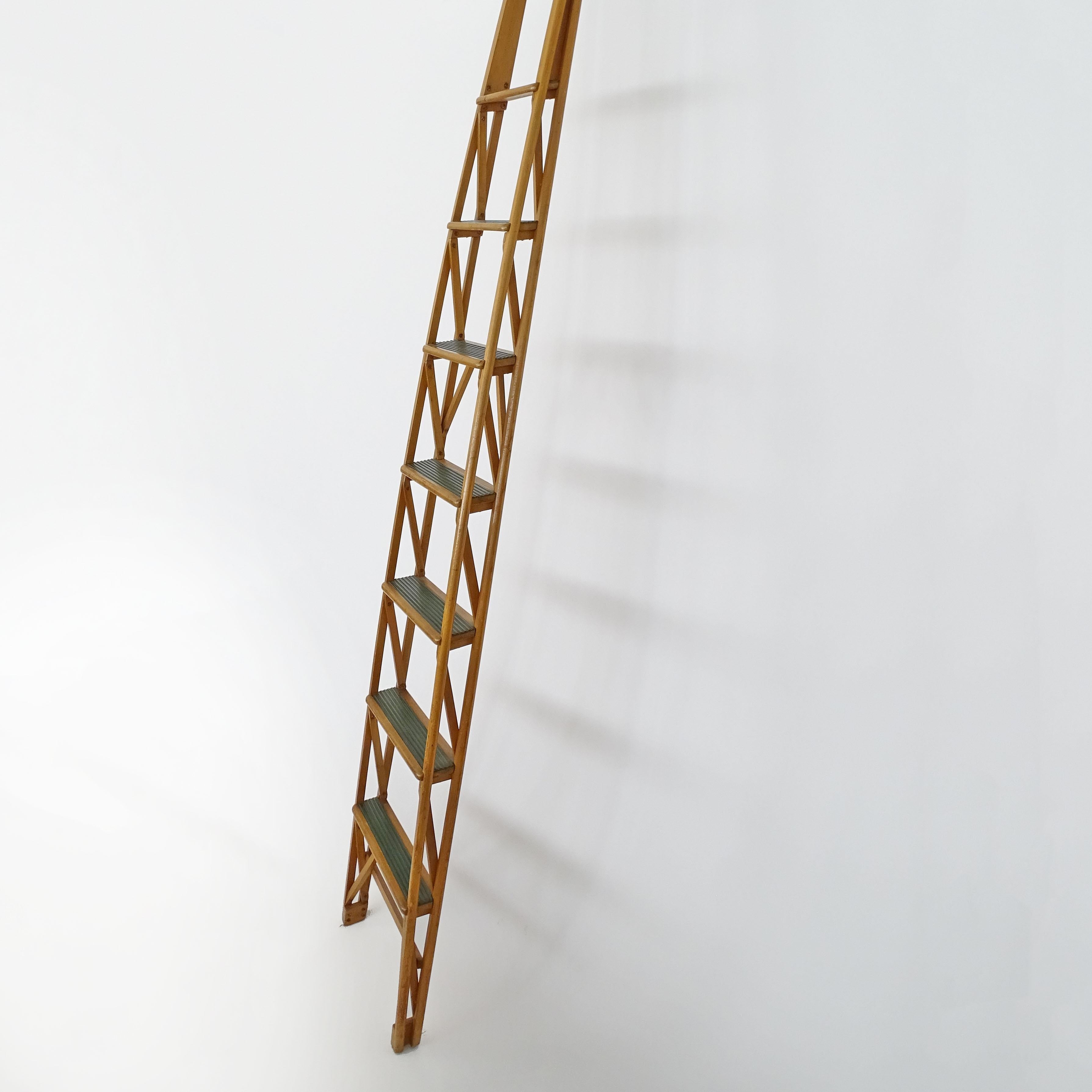 Italian Architectural Library Ladder Attributed to Franco Albini, 1950s 2