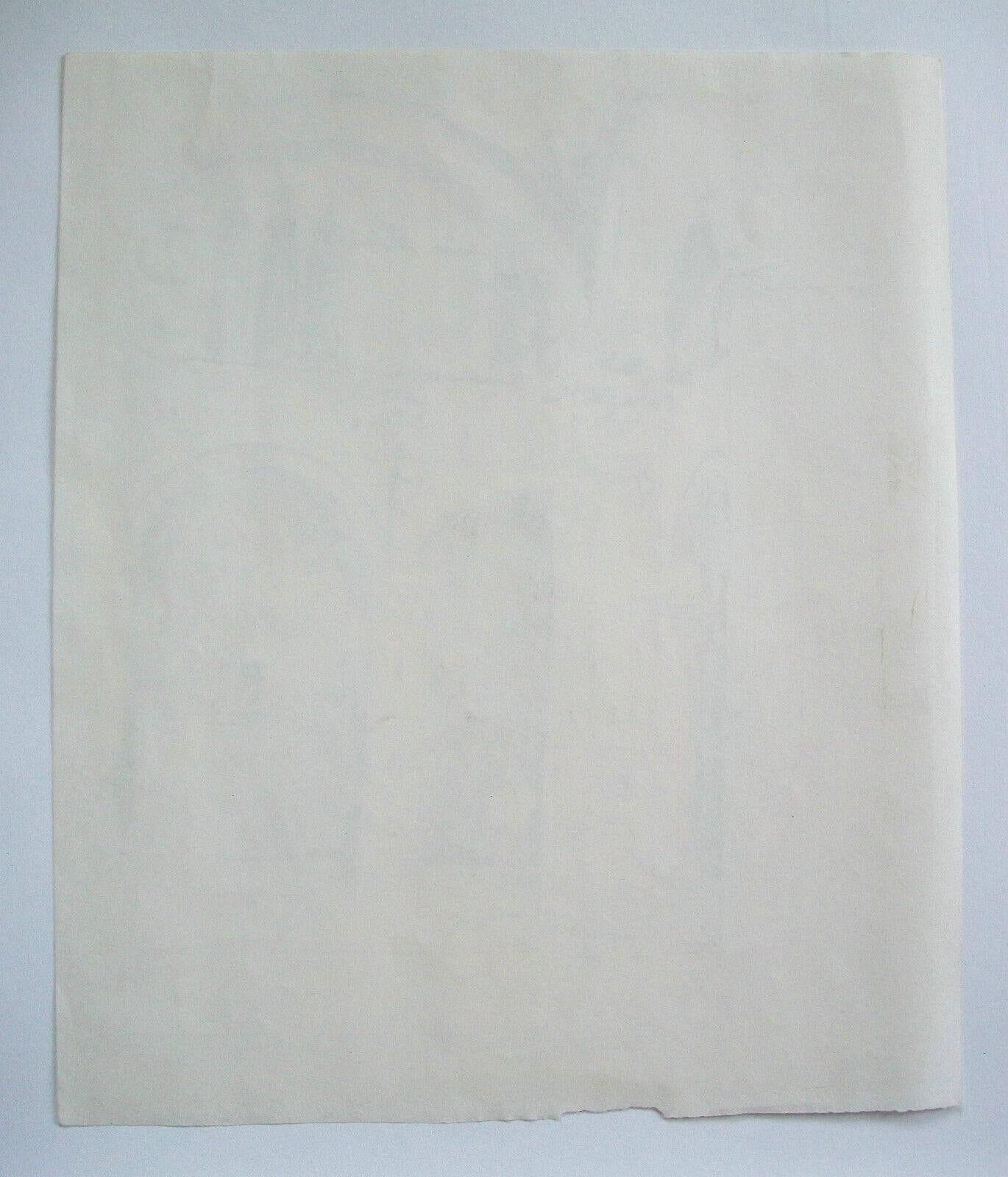 Italienische architektonische Mixed-Media-Zeichnung in Mischtechnik auf Papier - signiert - ungerahmt - ca. 1984 im Angebot 6