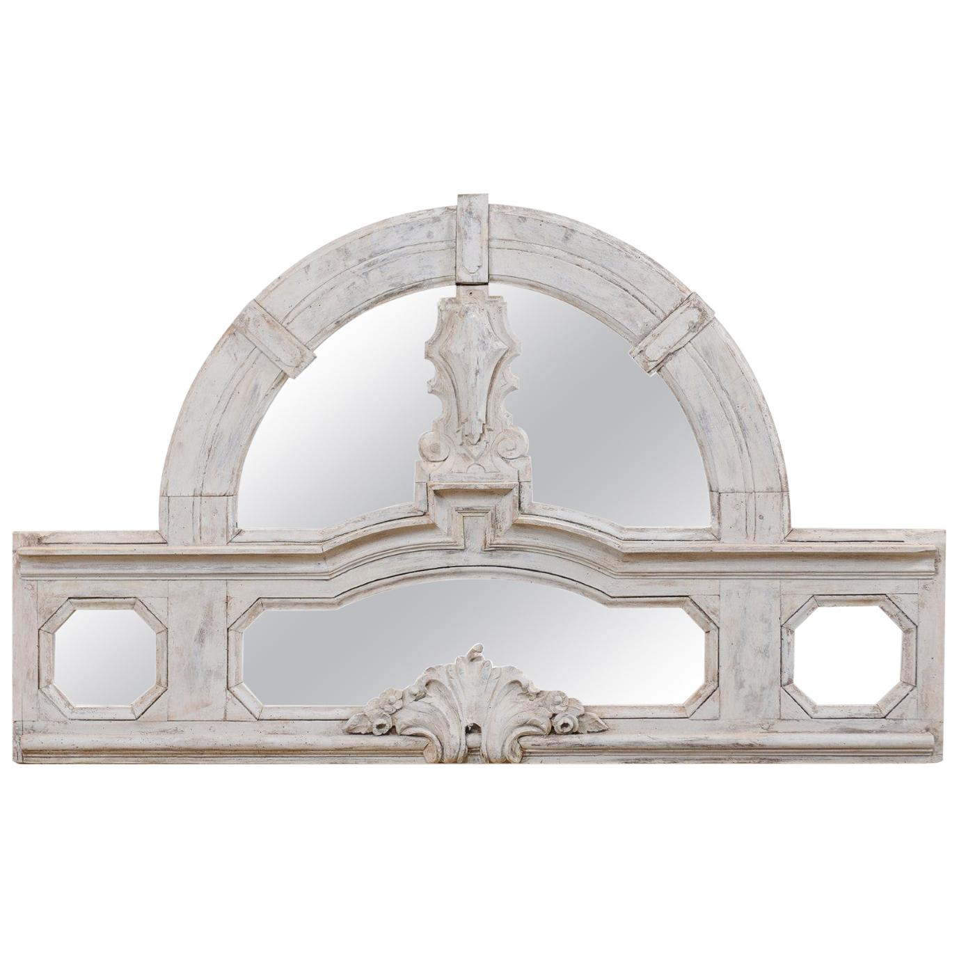 Italian Architectural Panel with Mirror Back, Great for a Small Headboard