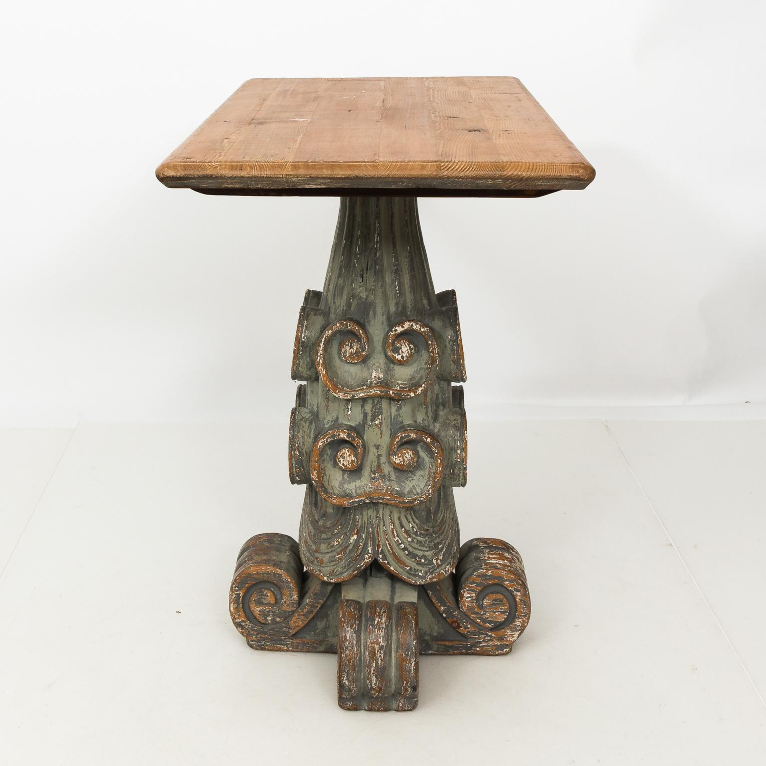 20th Century Italian Architectural Pinewood Console