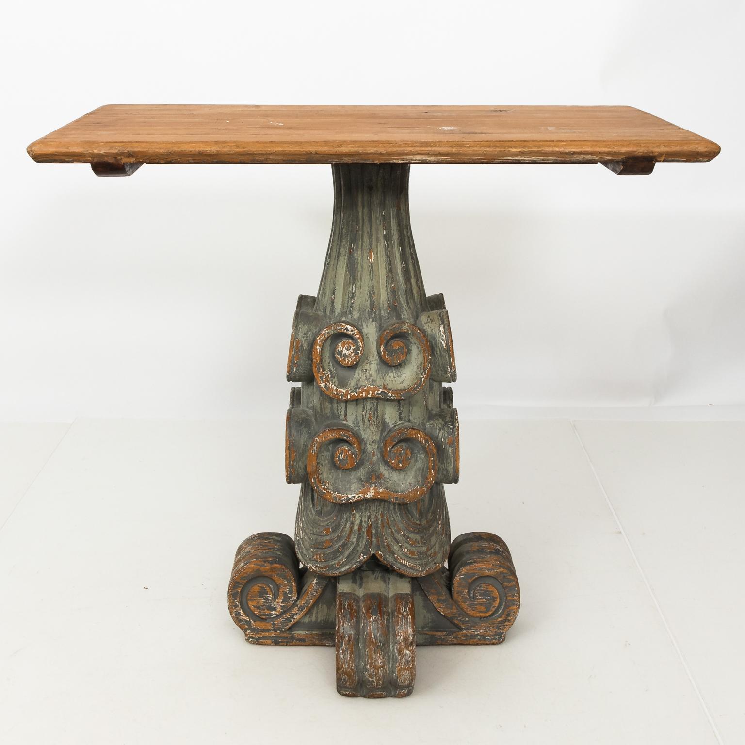 Italian Architectural Pinewood Console 2