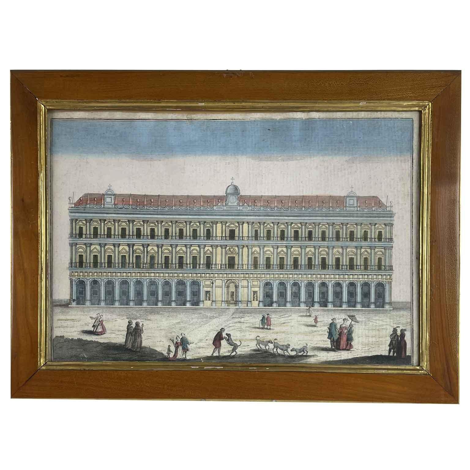 Set of Four Grand Tour Etchings Italian Architectural Views Remondini circa 1770 In Good Condition For Sale In Milan, IT