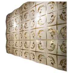 Italian Architectural Wall Feature in Marble and Brass with Backlighting
