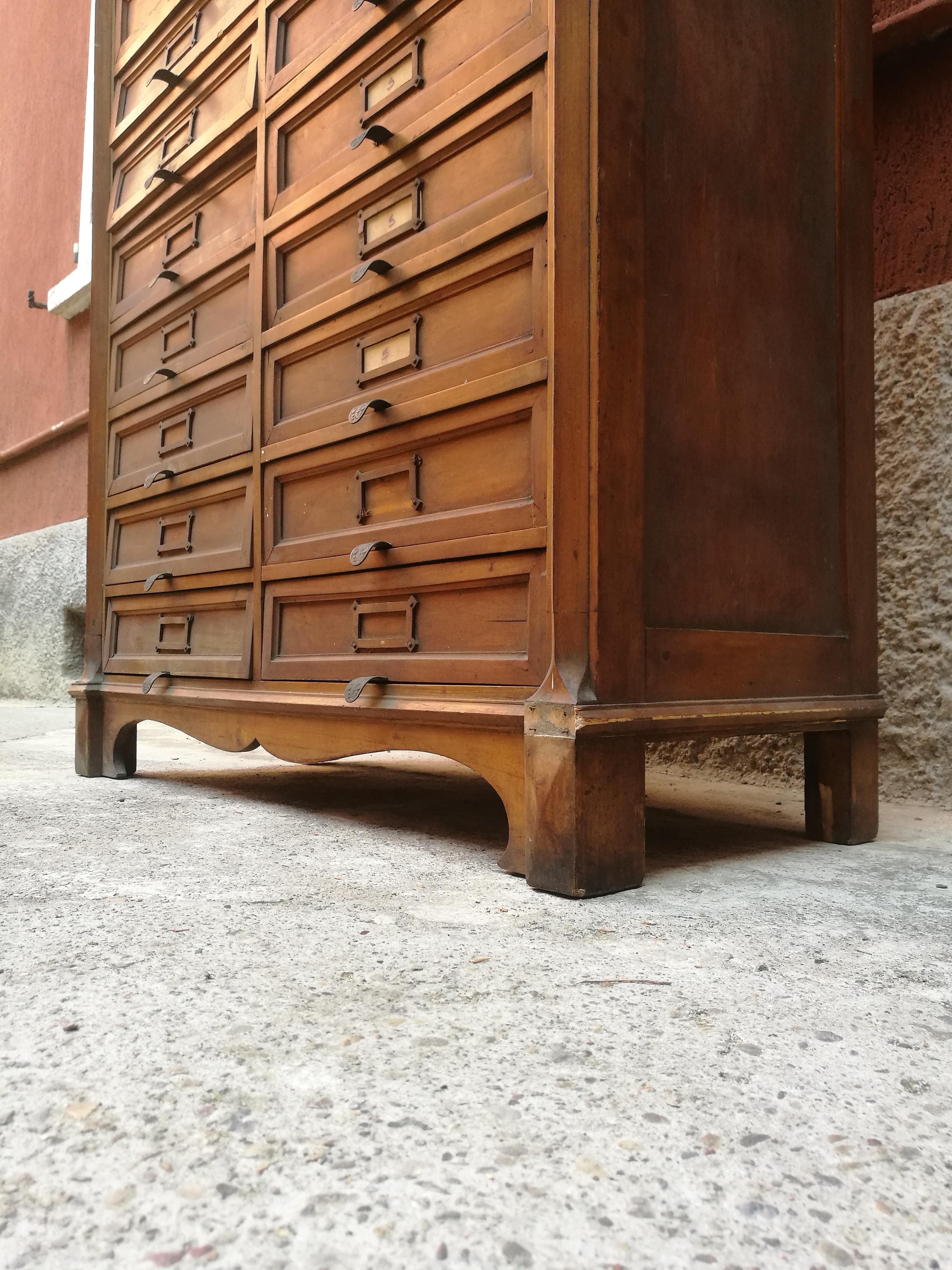 Mid-Century Modern Italian mid-century wood archive stand, 1940s For Sale