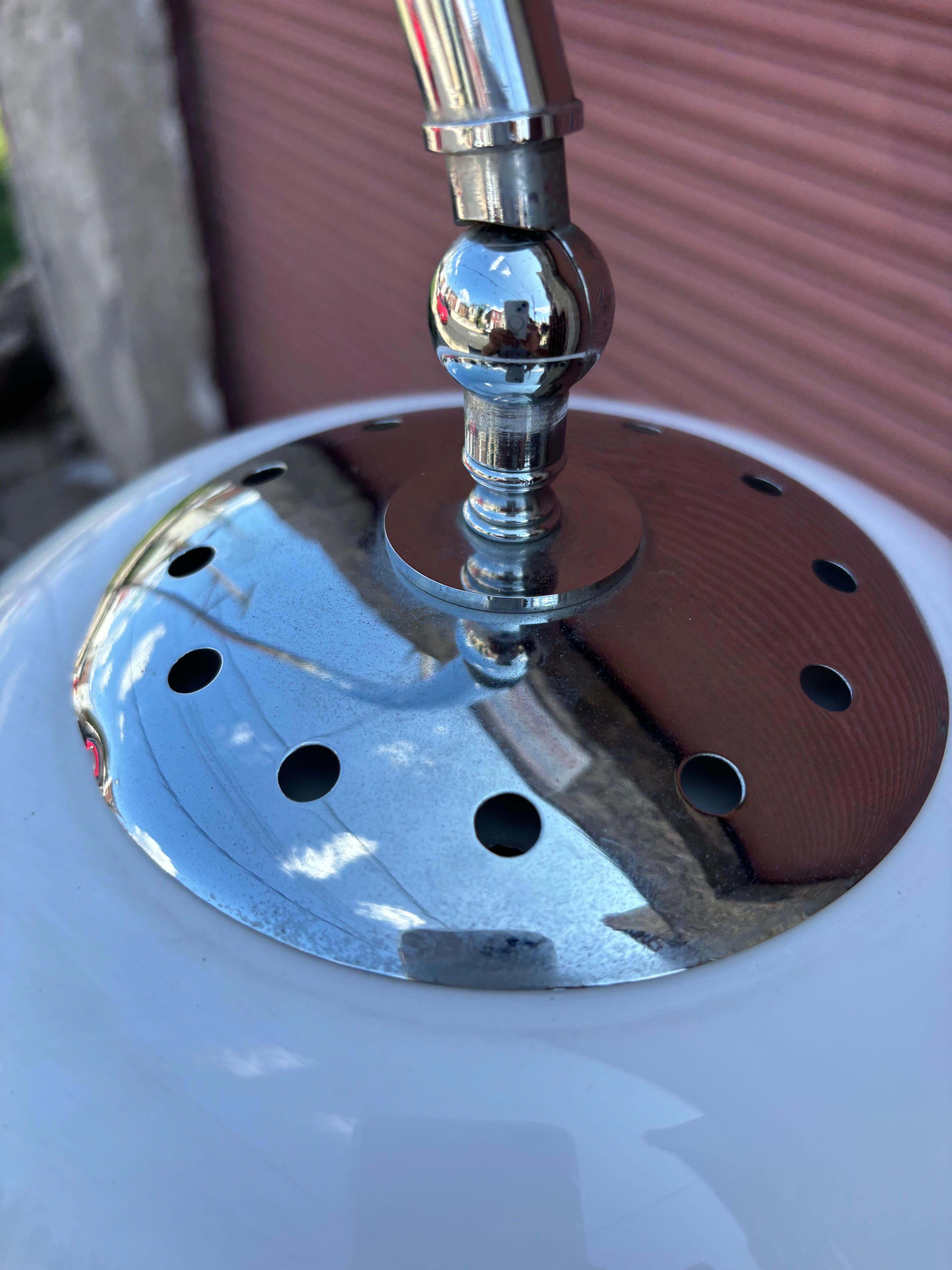 Late 20th Century Italian Arco Style Adjustable Floor Lamp For Sale