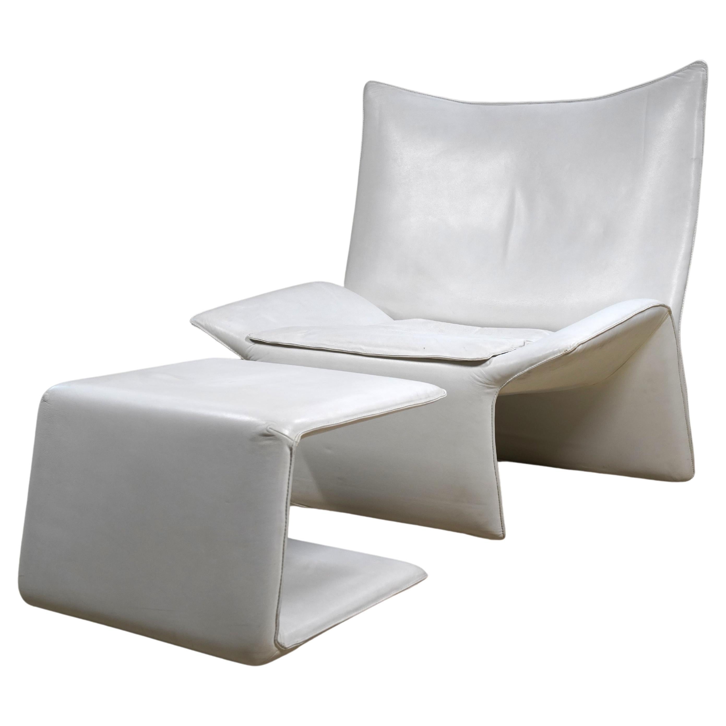 Chaise longue et pouf Arketipo italienne, années 1990, Italie