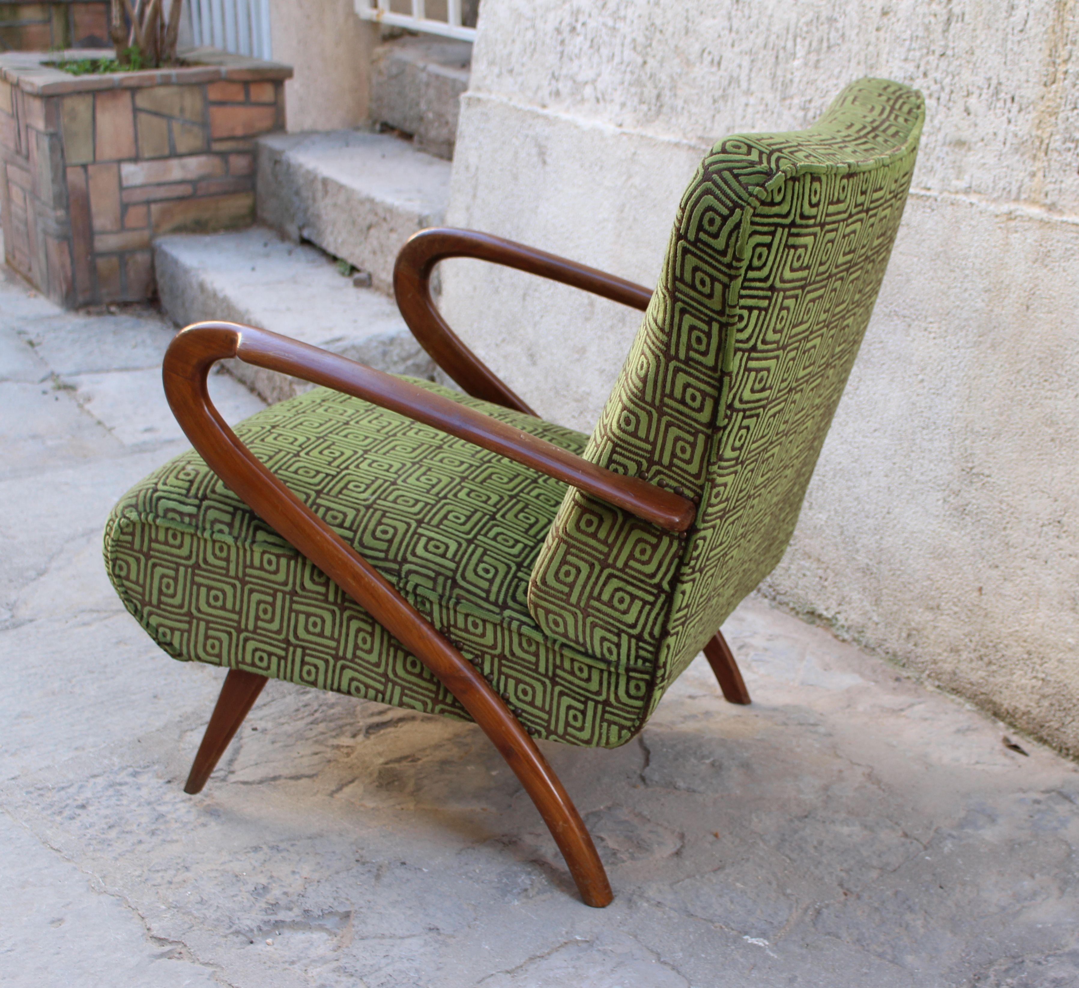 Mid-Century Modern Italian Arm Chair Attributed to Paolo Buffa