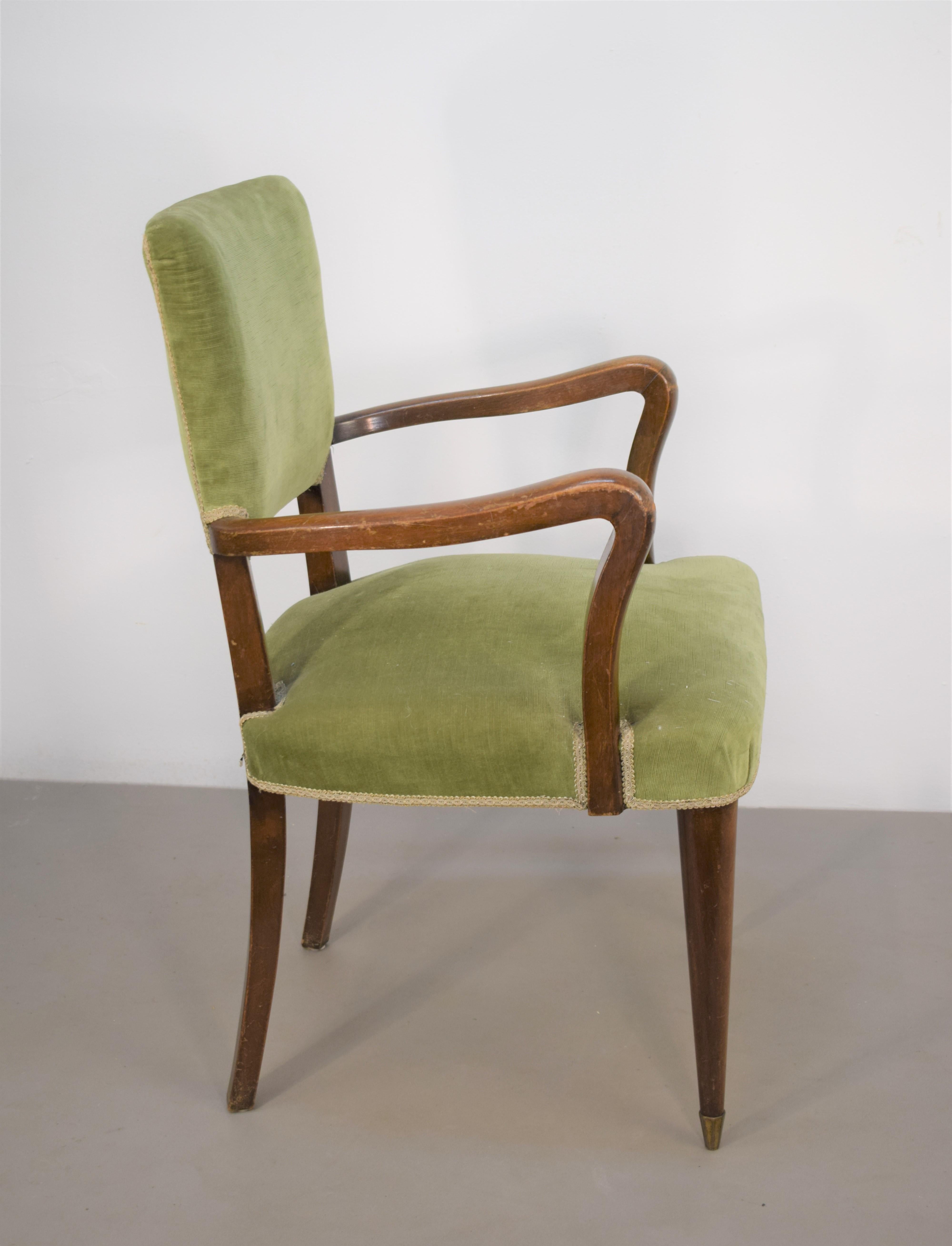 Mid-Century Modern Italian armchair, 1950s For Sale