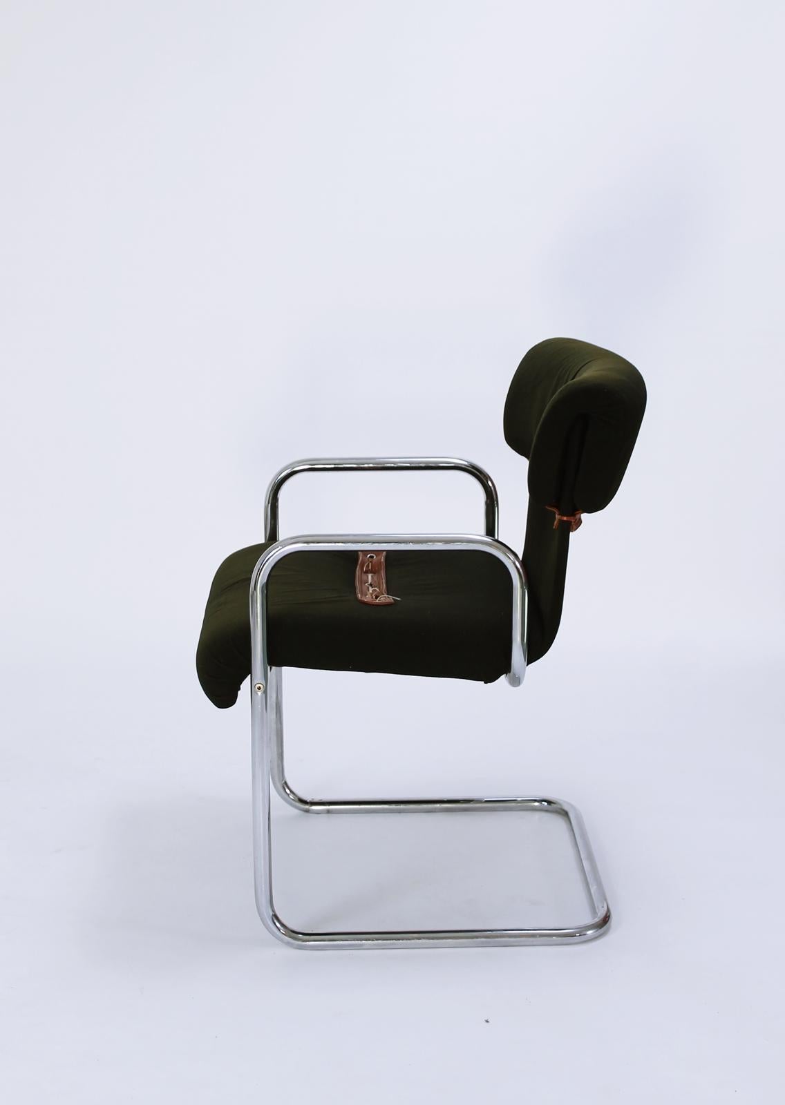 Leather Italian Armchair by Guido Faleschini for Mariani, 1970s