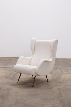 Sillón italiano de Marco Zanuso para Arflex tapizado con Boucle, 1960