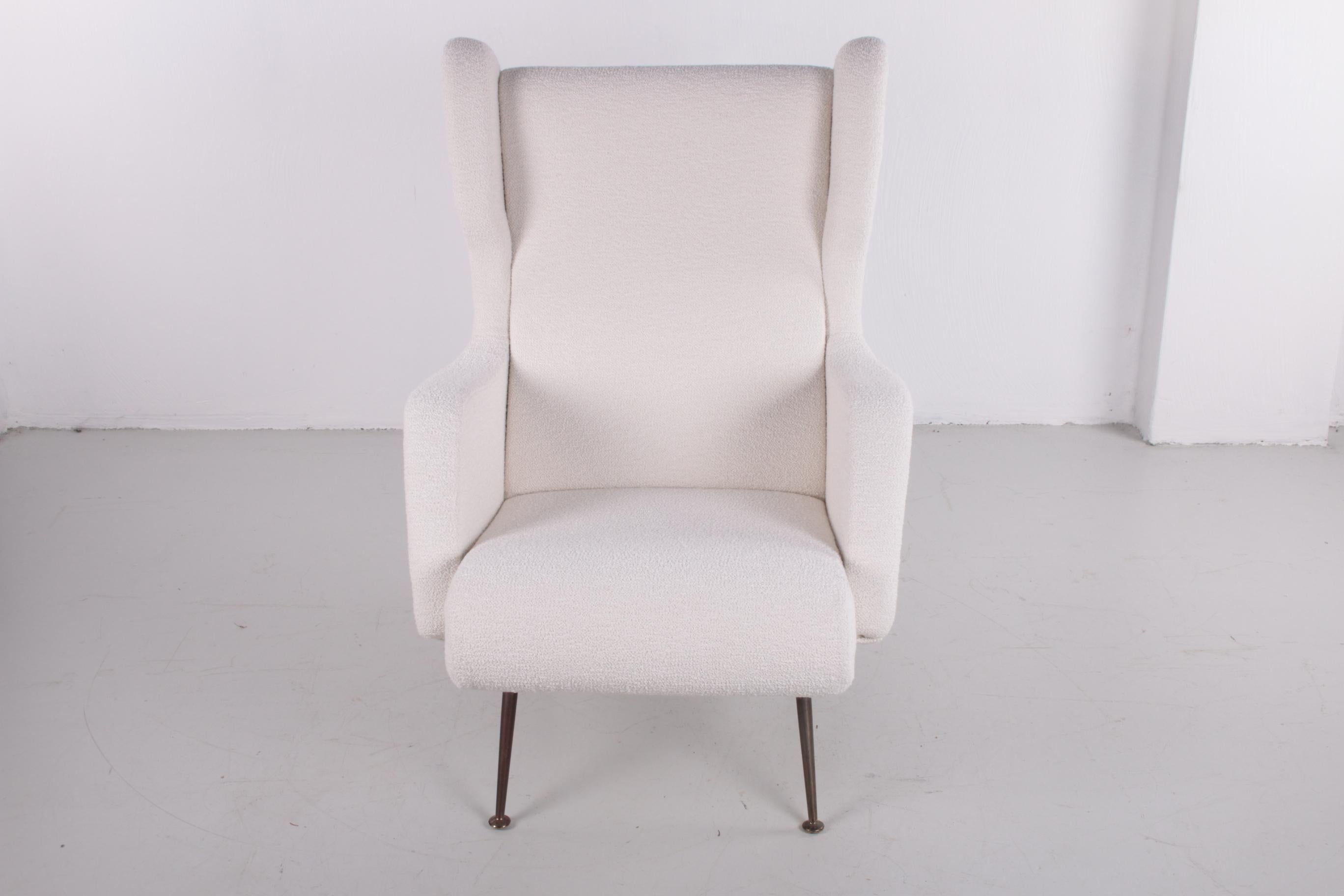 Italian Armchair by Marco Zanuso for Arflex upholstered with Boucle, 1960 For Sale 3