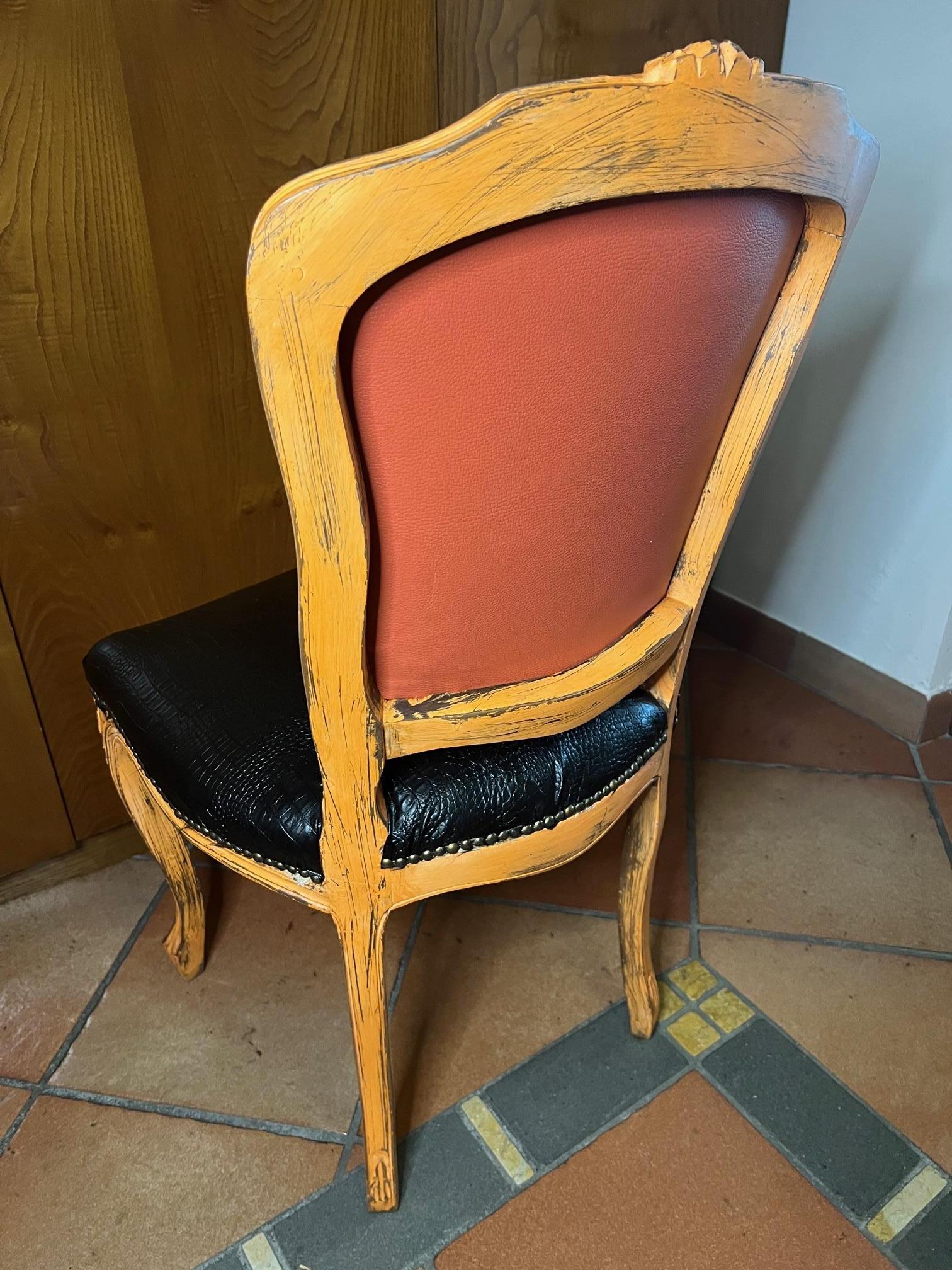 Italienischer Sessel mit Lederbezug aus Kunstkeramik und Krokodilimitation im Angebot 8