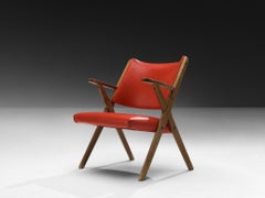 Italian Armchair in Bright Red