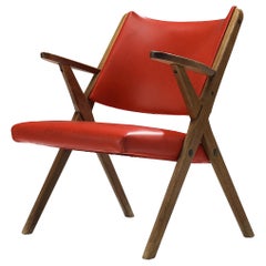 Italian Armchair in Bright Red