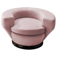Vintage Italian Armchair in Pink Upholstery 