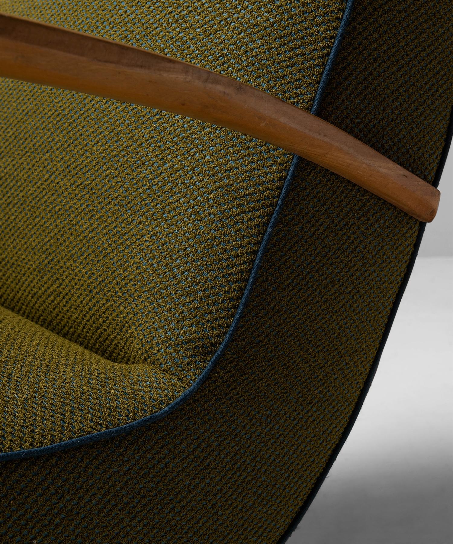 20th Century Italian Armchair in Two-Tone Polyester Fabric by Maharam