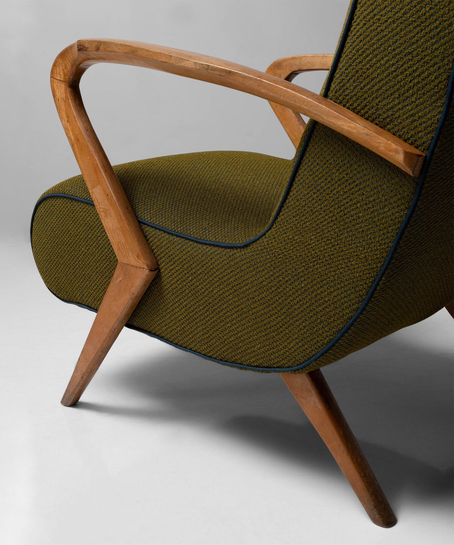 Italian Armchair in Two-Tone Polyester Fabric by Maharam 1