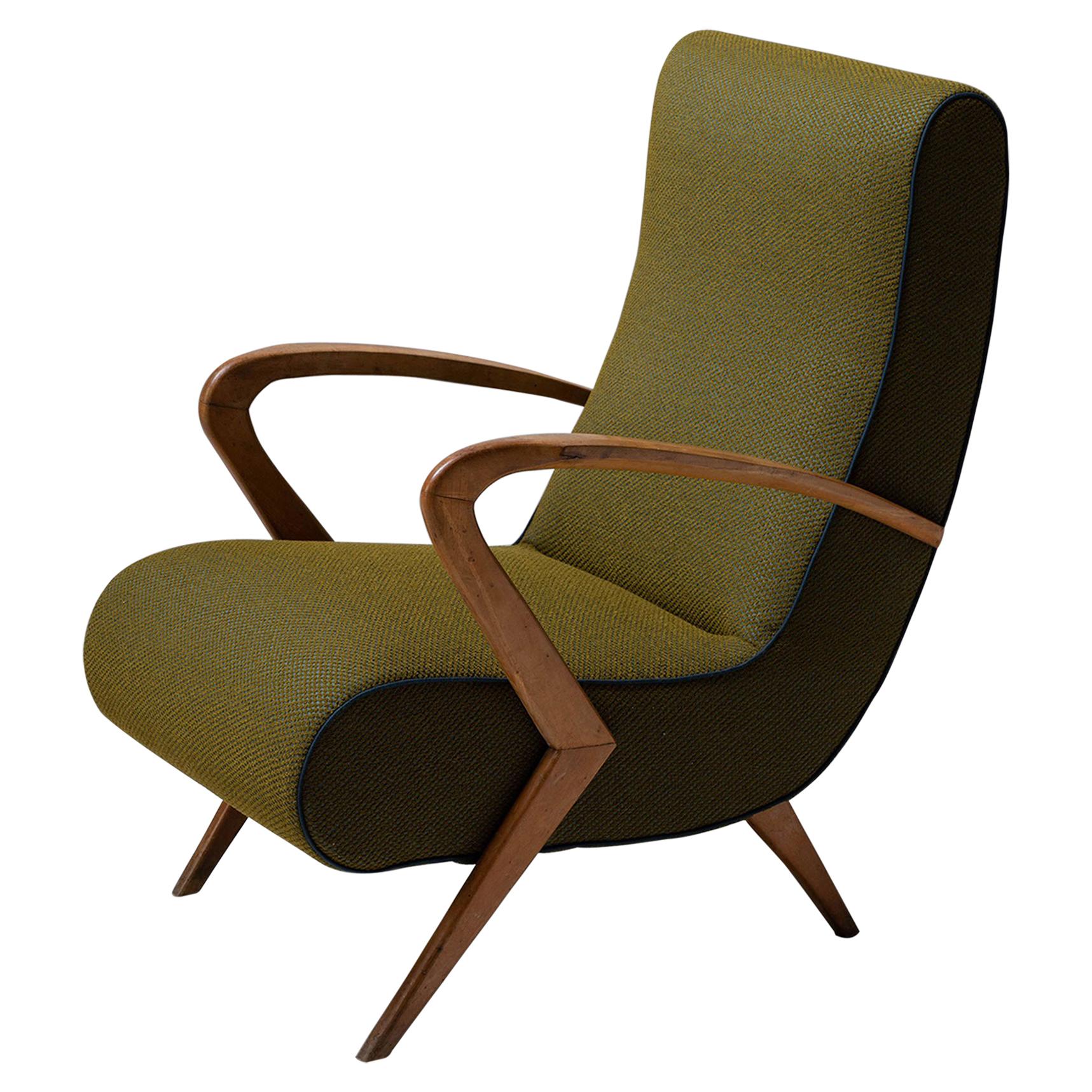 Italian Armchair in Two-Tone Polyester Fabric by Maharam