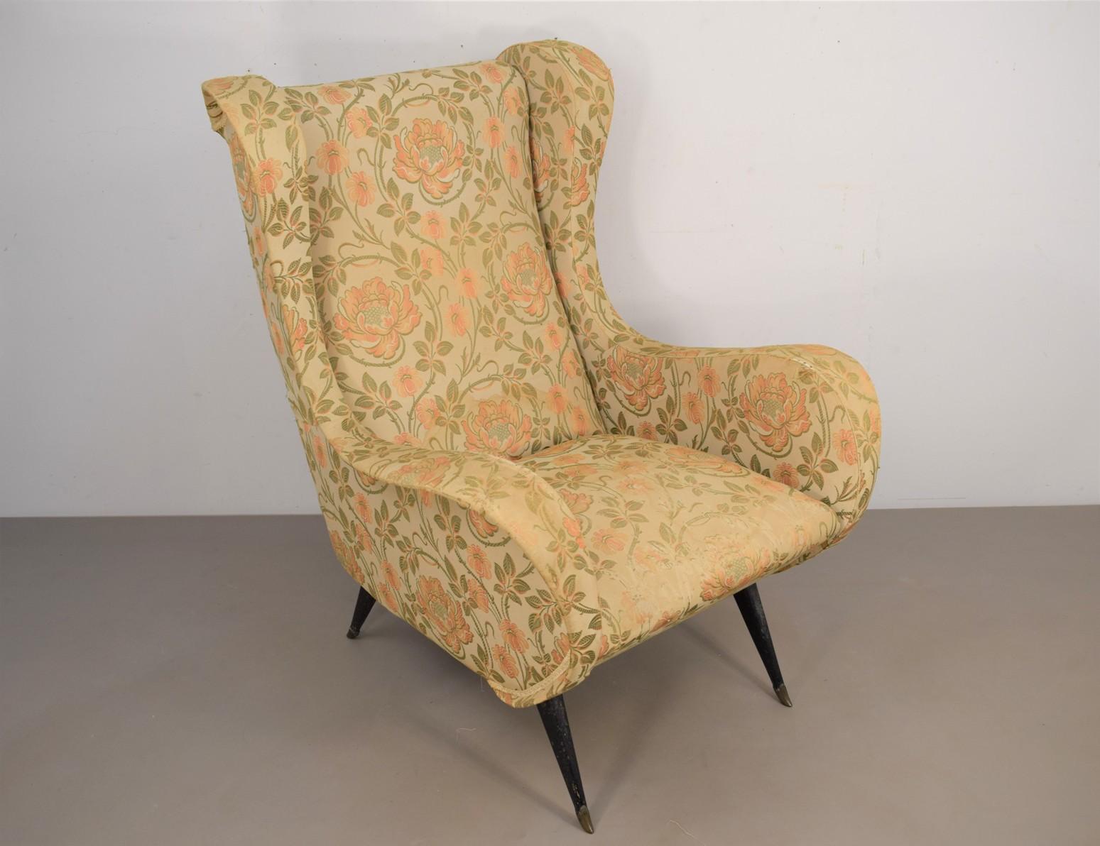 Italian Armchair, Marco Zanuso Style, 1950s In Good Condition In Palermo, PA